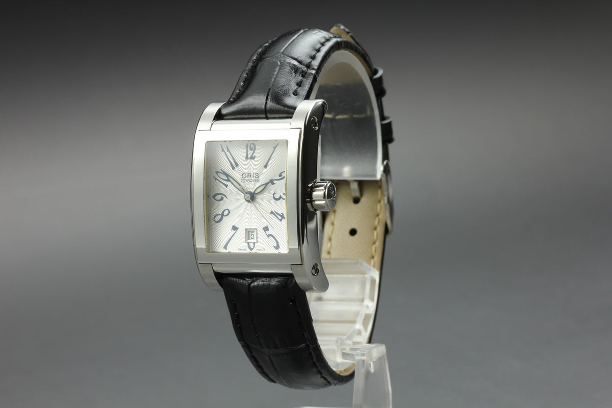 ORIS Rectangular 7526 Automatic Date Silver Dial Men's Watch 24mm From JAPAN