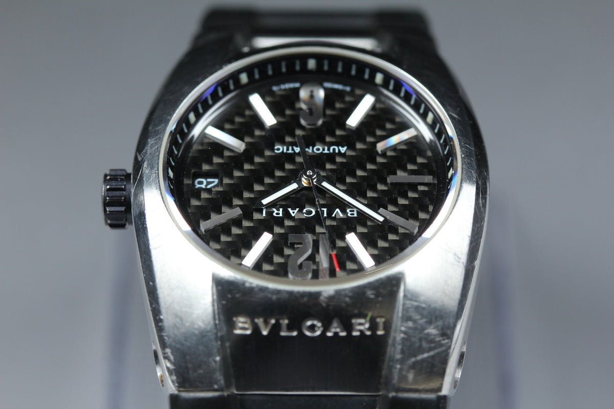 BVLGARI Ergon EG35S Black Dial Automatic Date Men's Watch 35mm JAPAN Exc+5
