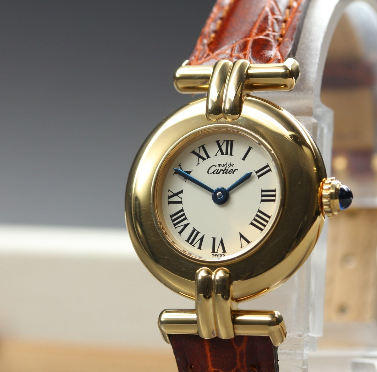 Cartier Must Colisee Vermeil 590002 Brown Gold Women's Quartz Watch Vintage