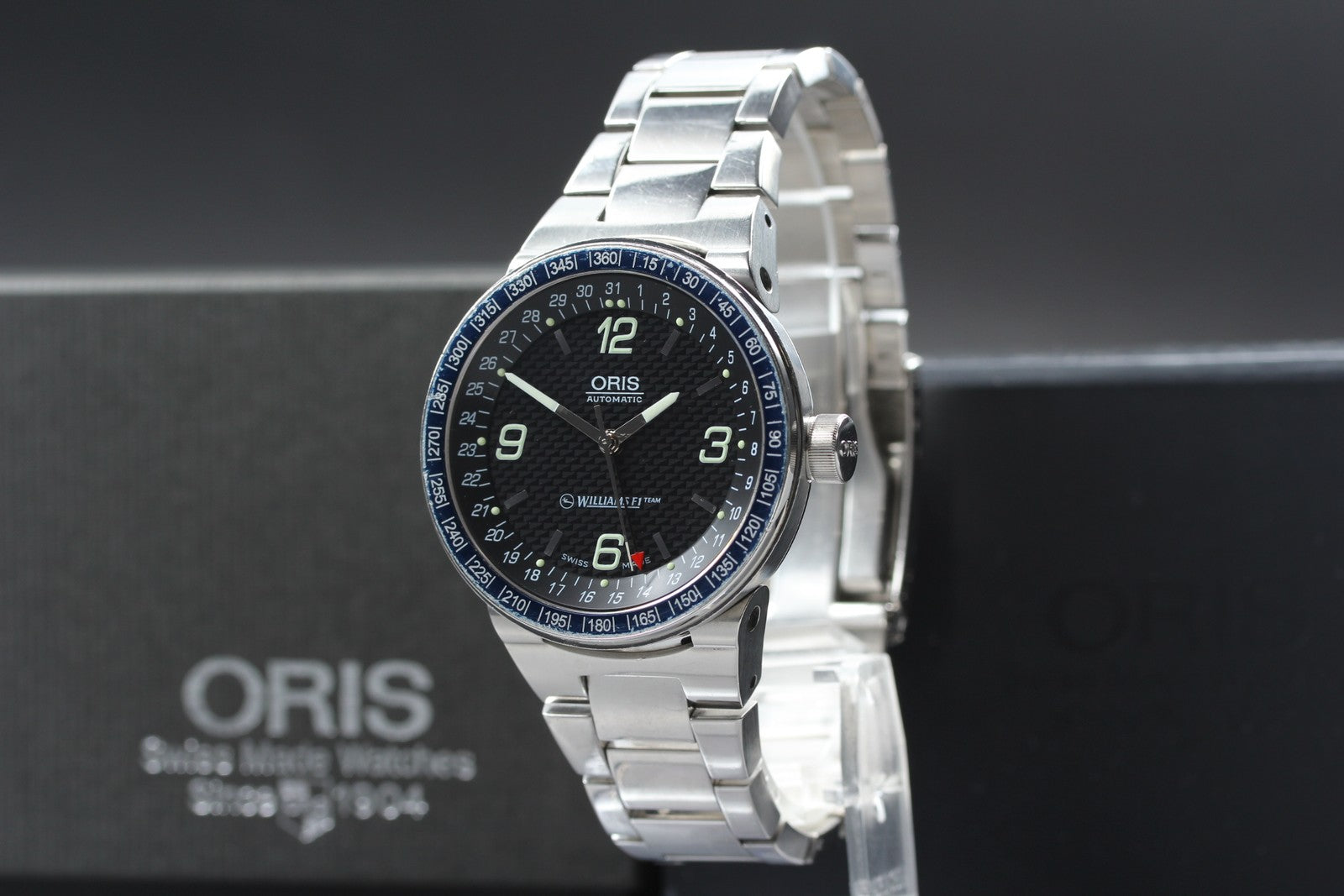 ORIS Williams F1 Team Pointer Date 7585 Automatic Men's Watch 42mm JAPAN Box