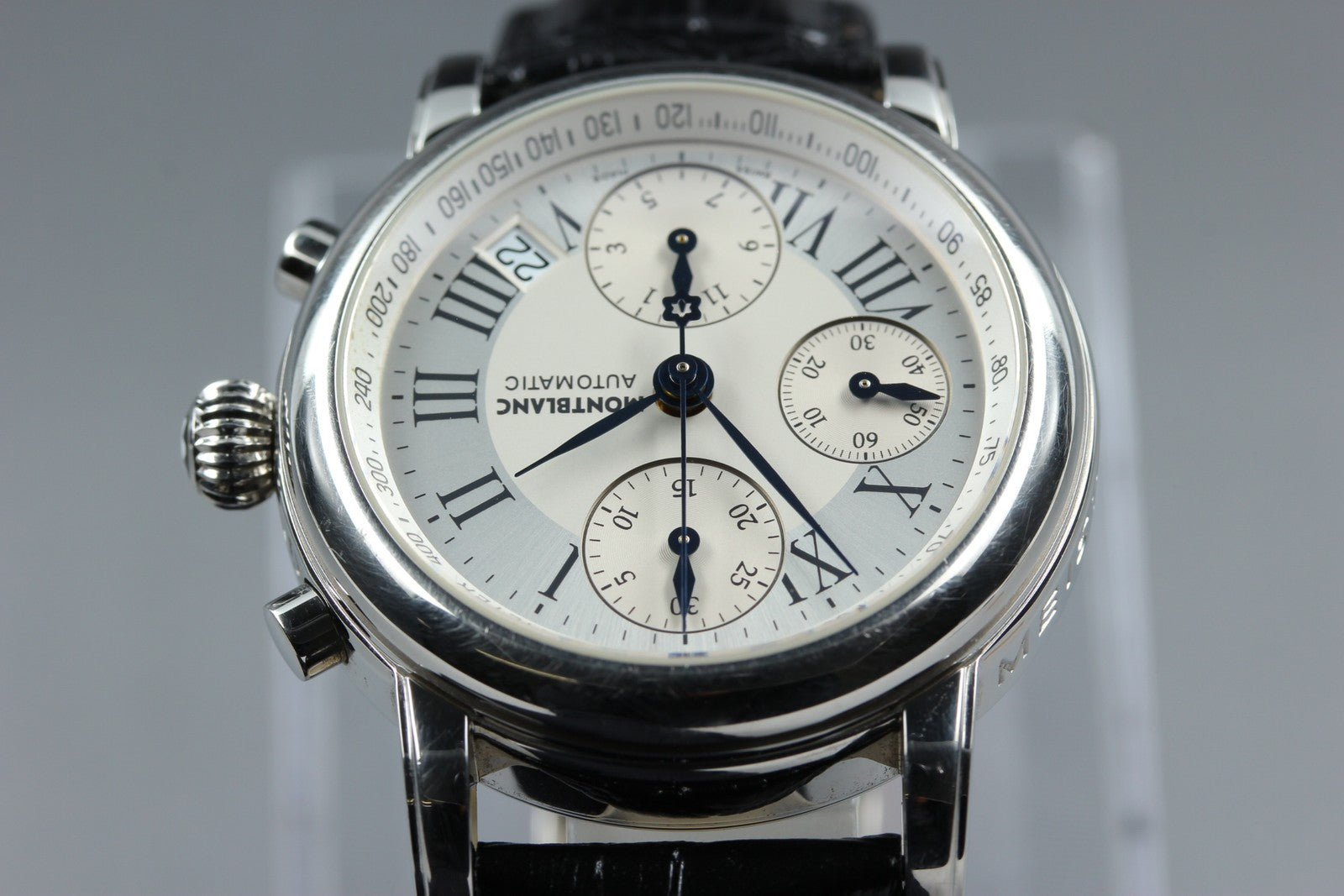 MONTBLANC Meisterstuck 7016 Automatic Chronograph Silver Men's Watch 38mm JAPAN