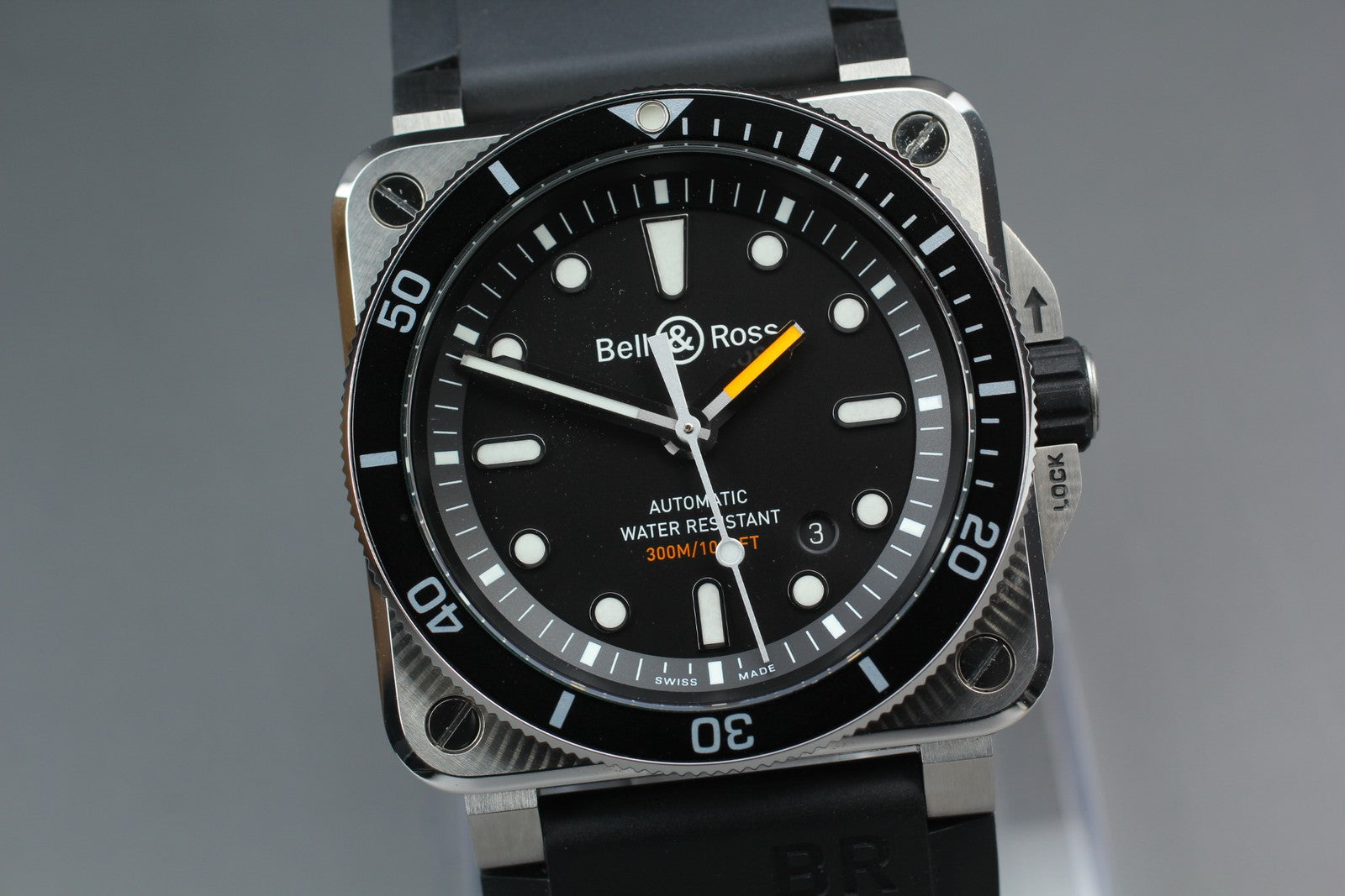 Bell & Ross BR 03-92-DIV Automatic Black Date Men's Watch 43mm JP N MINT*Box
