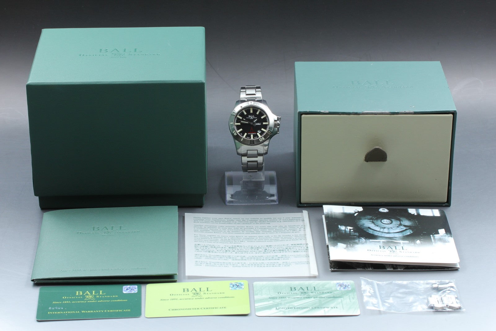 Exc+5*Box BALL Engineer Hydrocarbon DM2036A Black Automatic Men's Watch 44mm JP