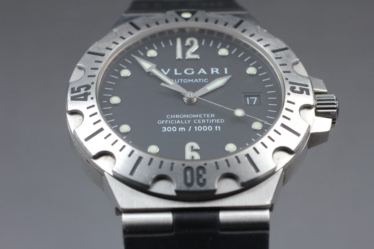 BVLGARI Diagono Scuba SD40S Date black Dial Automatic Men's Watch JAPAN