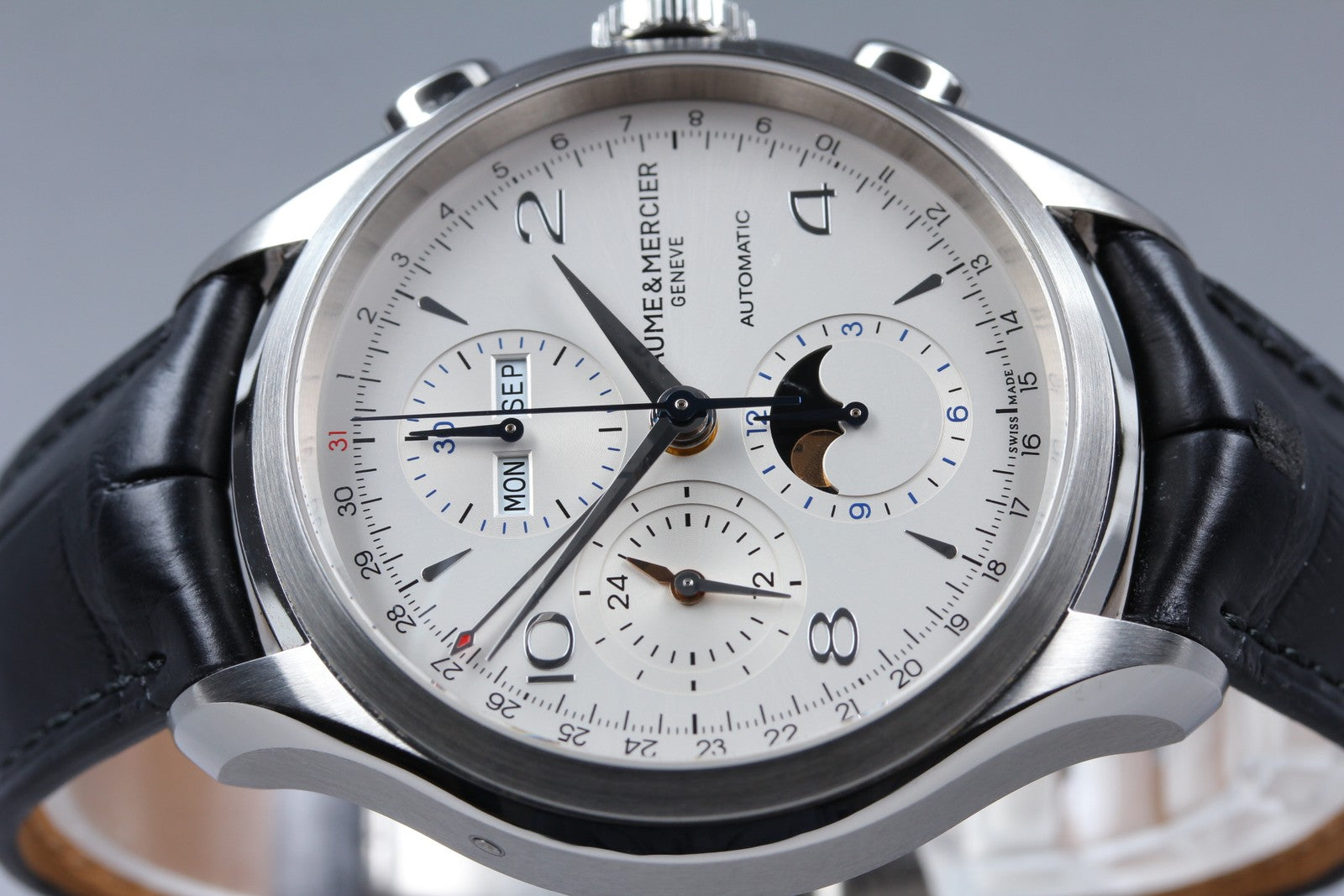 BAUME&MERCIER Clifton 65793 Automatic Silver Men's Watch 42mm JAPAN N MINT*Box