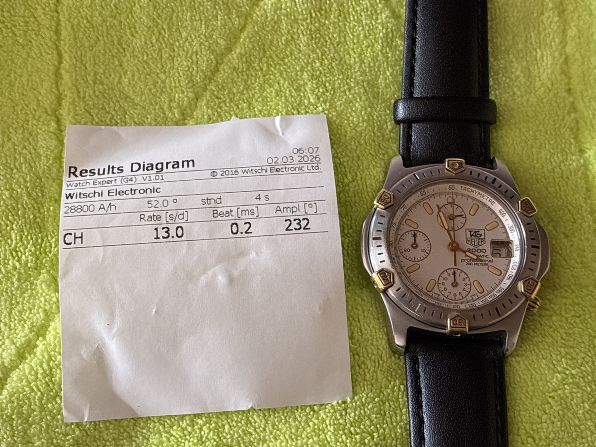 Vintage TAG HEUER 2000 165.806/1 Automatic Chronograph Men's Watch 40mm JAPAN