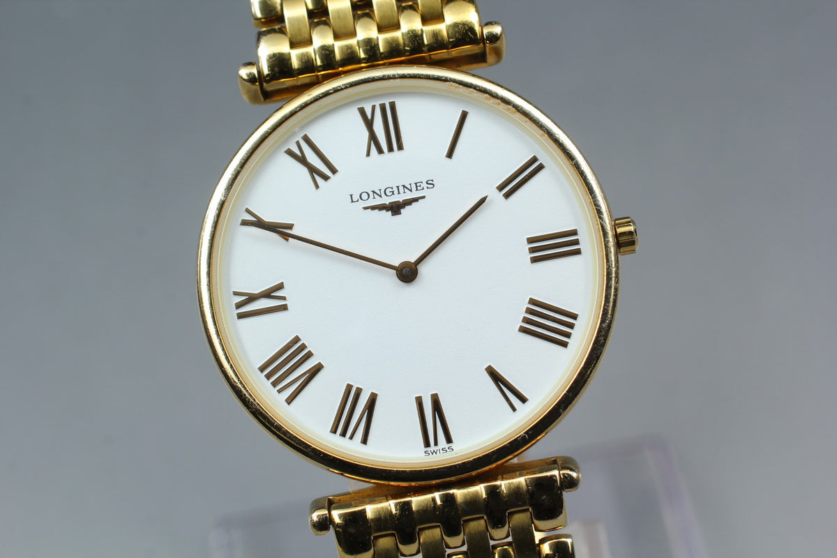Vintage LONGINES La Grand Classique L4.635.2 Quartz White Men’s Watch 33mm JAPAN