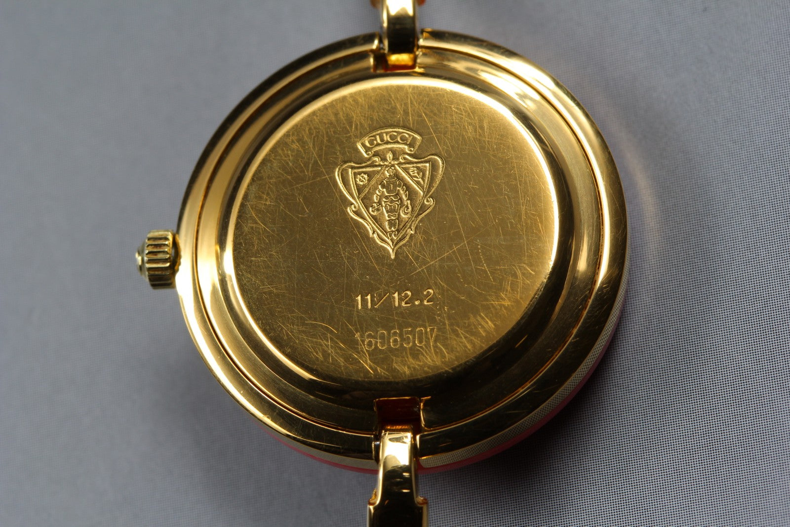 Vintage Gucci Change Bezel 11/12.2 Pink Bezel Gold Women's Quartz Watch