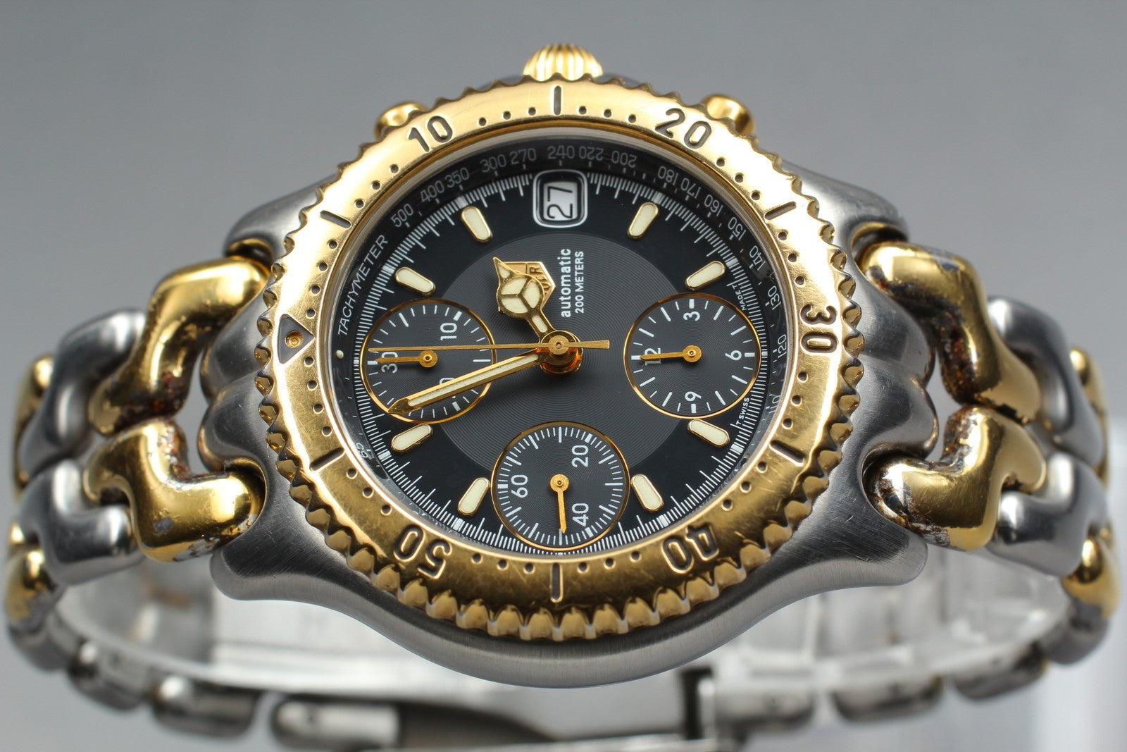 Exc+5* Tag Heuer SEL CG2121-R0 Chronograph Black Automatic Men's Watch 39mm JP
