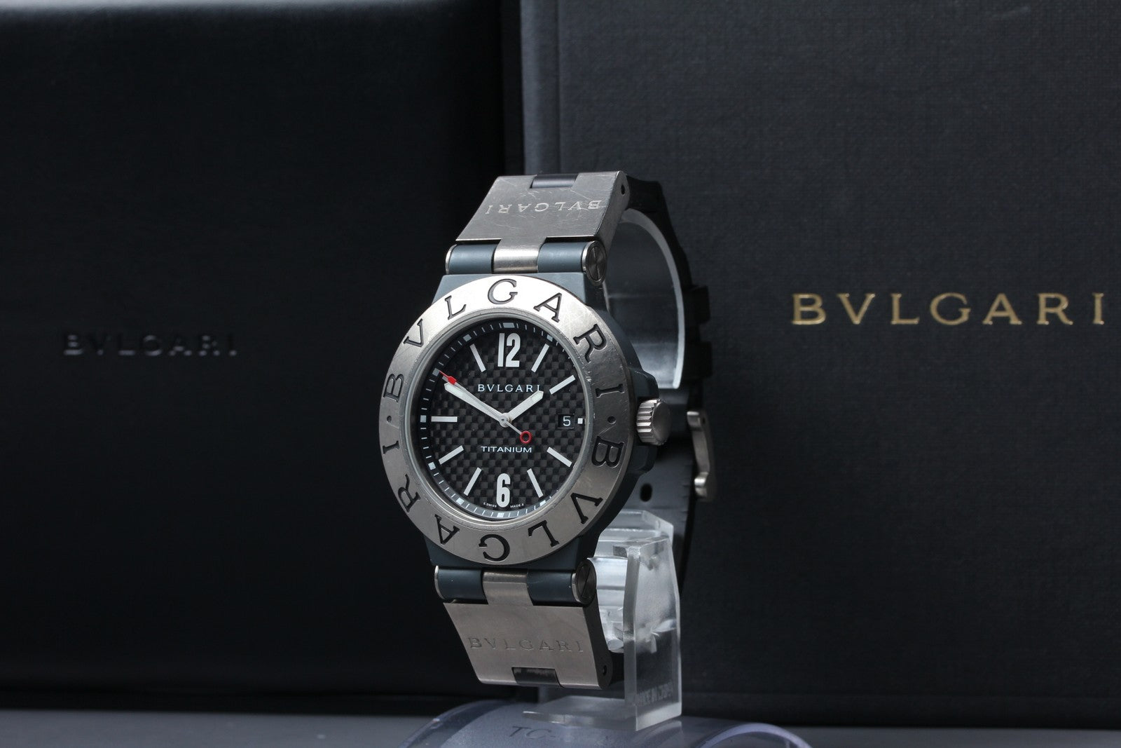 BVLGARI Diagono Titanium TI44TA Automatic Date Men's Watch 44mm JAPAN Exc+5*Box