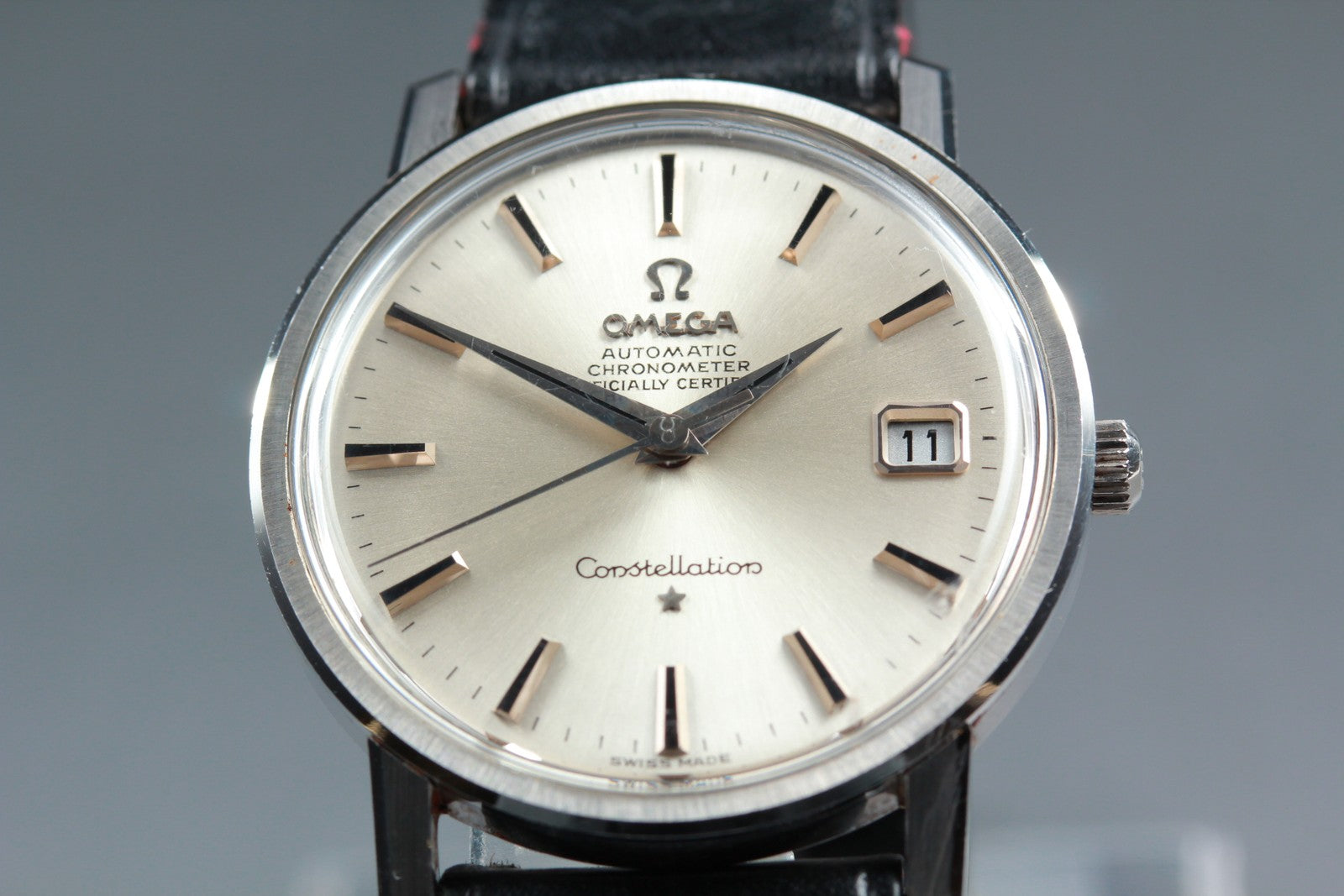 Vintage OMEGA Constellation 168.018 Automatic Silver Men's Watch 35mm JP Exc+5