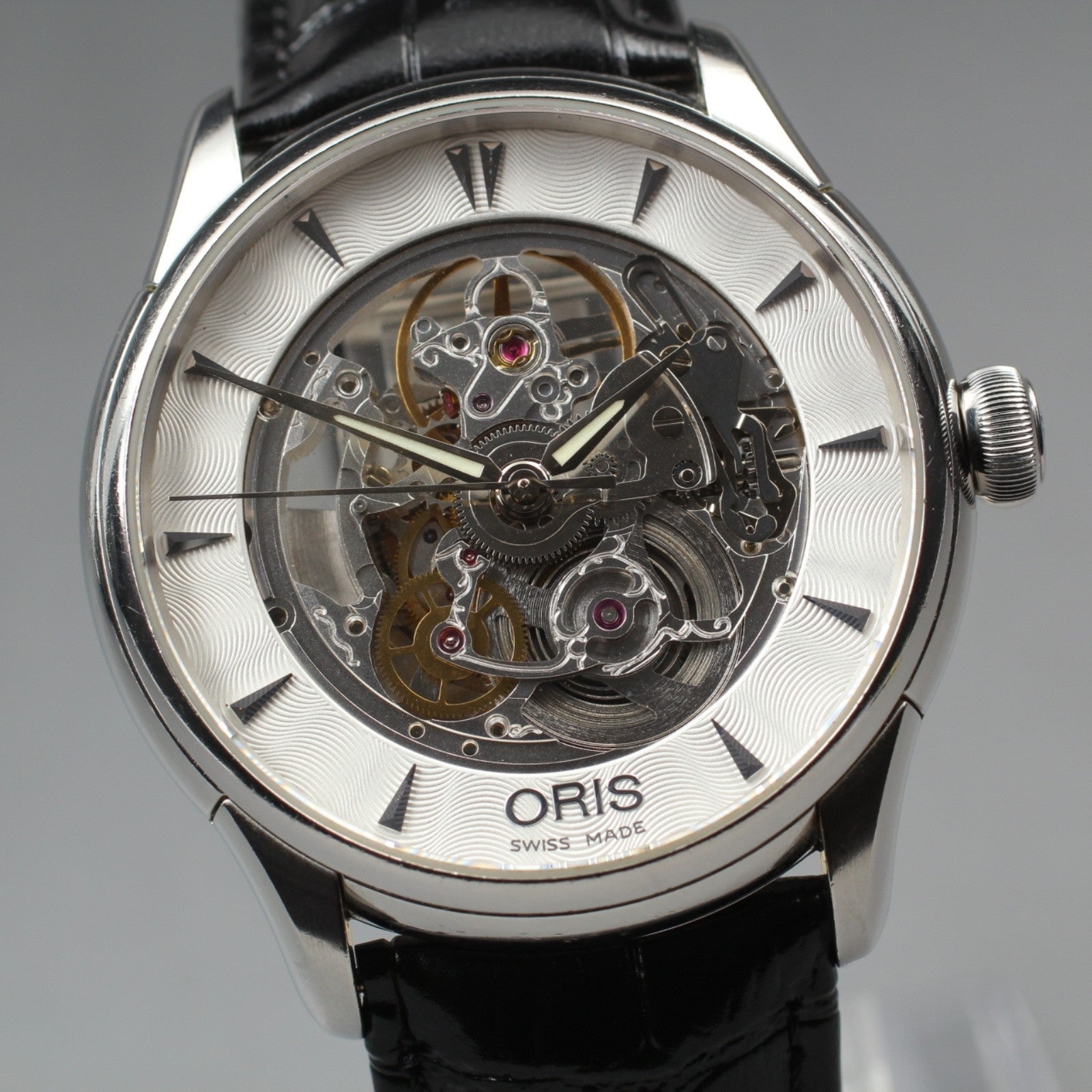 Exc+5* ORIS Artelier 7591-01 skeleton Dial Automatic Men's Watch 40mm From JAPAN