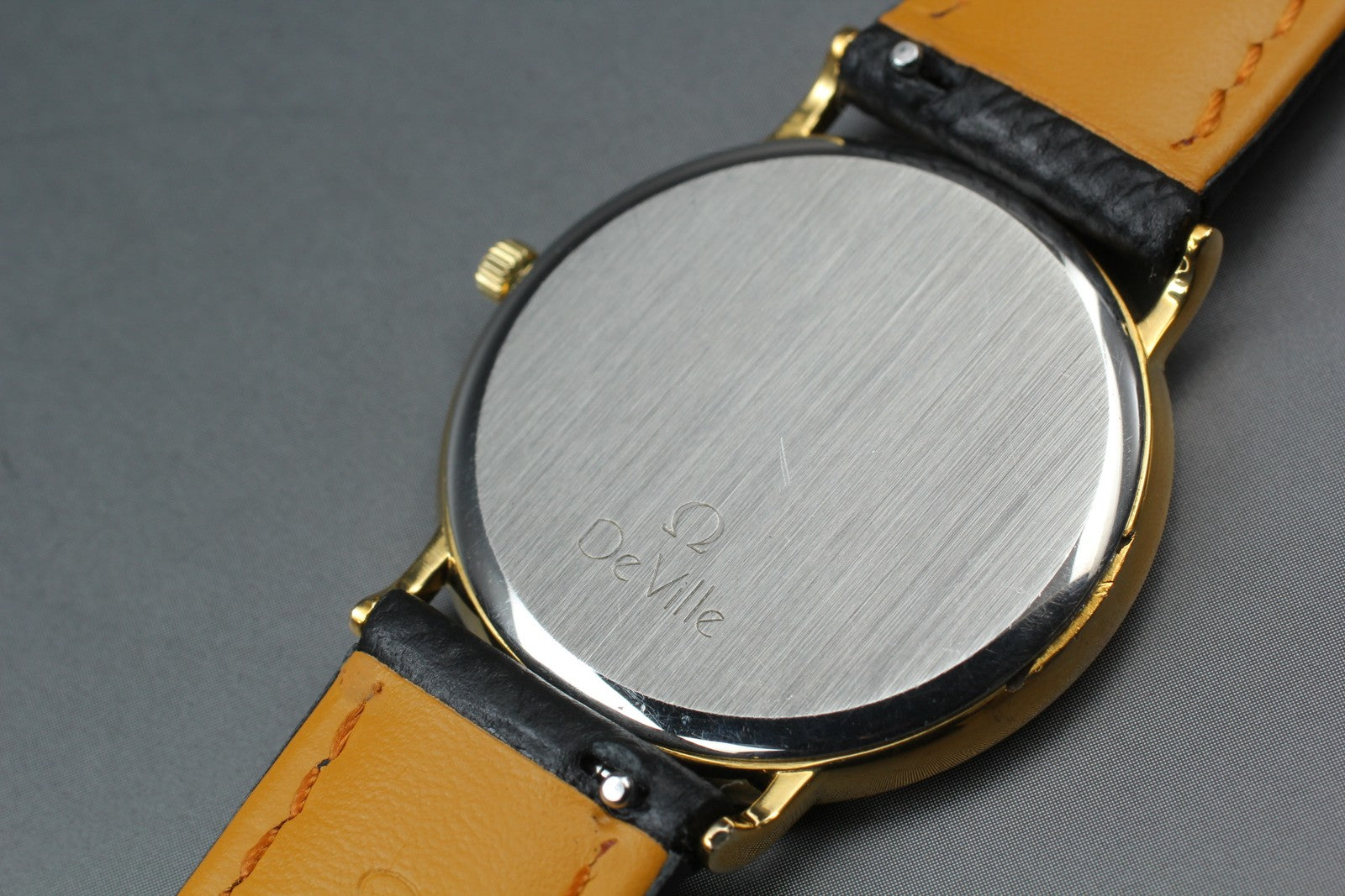 Vintage OMEGA De Ville 196.0312.1 Cal.1430 Gold Black 32mm Quartz Men's Watch
