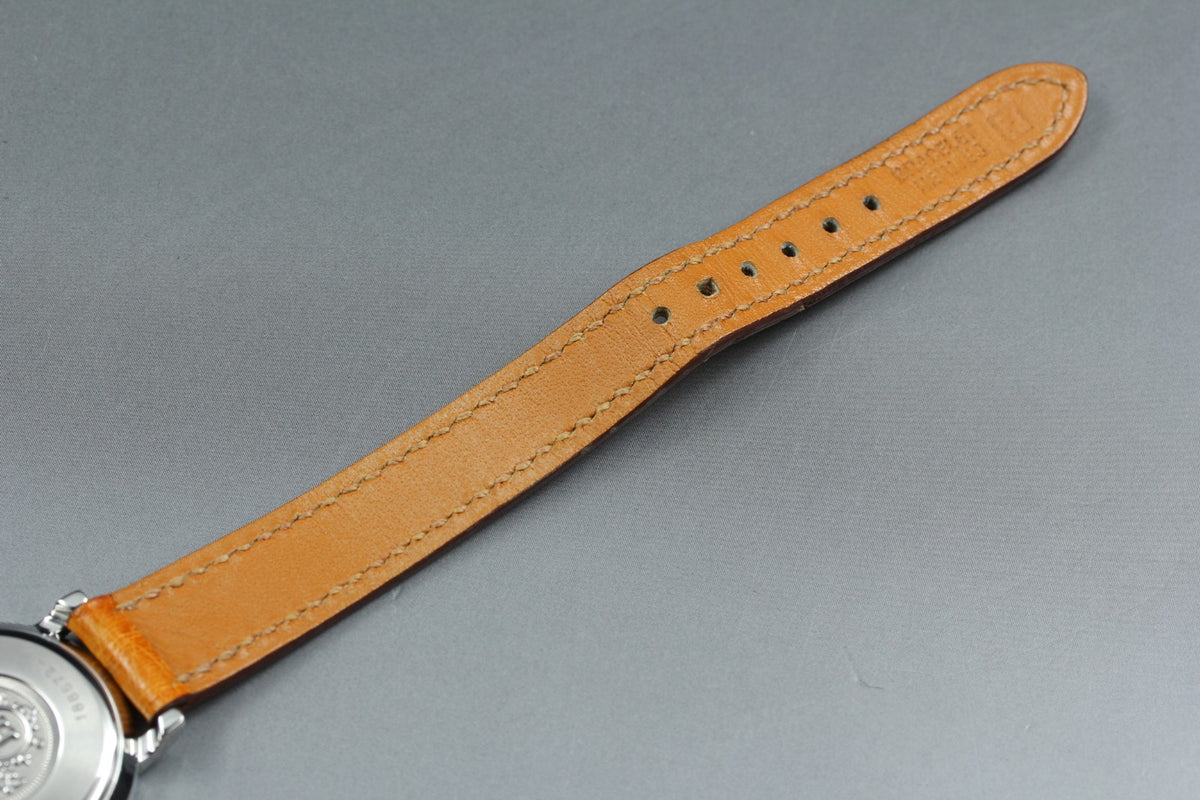 HERMES Sellier SE4.220 White Dial Brown 24mm Woman's Quartz Watch Vintage