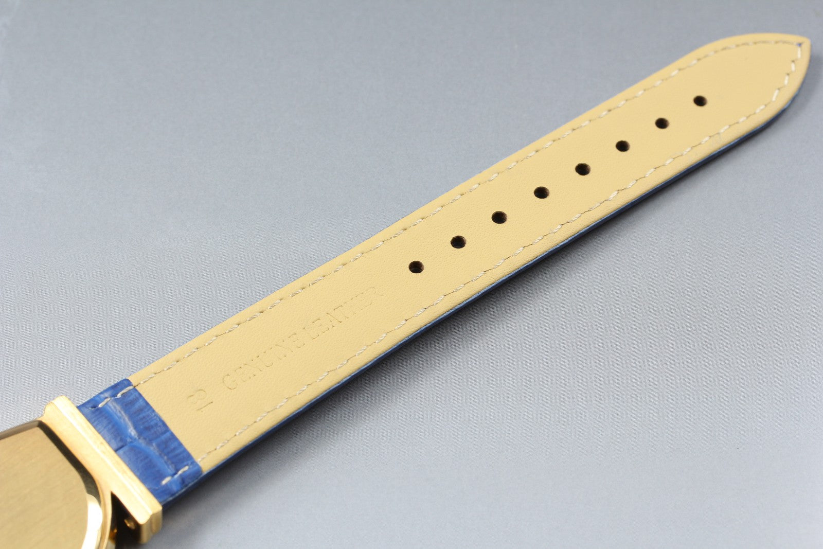 Vintage Jean d'eve Sectora Gold 30mm Blue Ivory Dial Unisex Quartz Watch