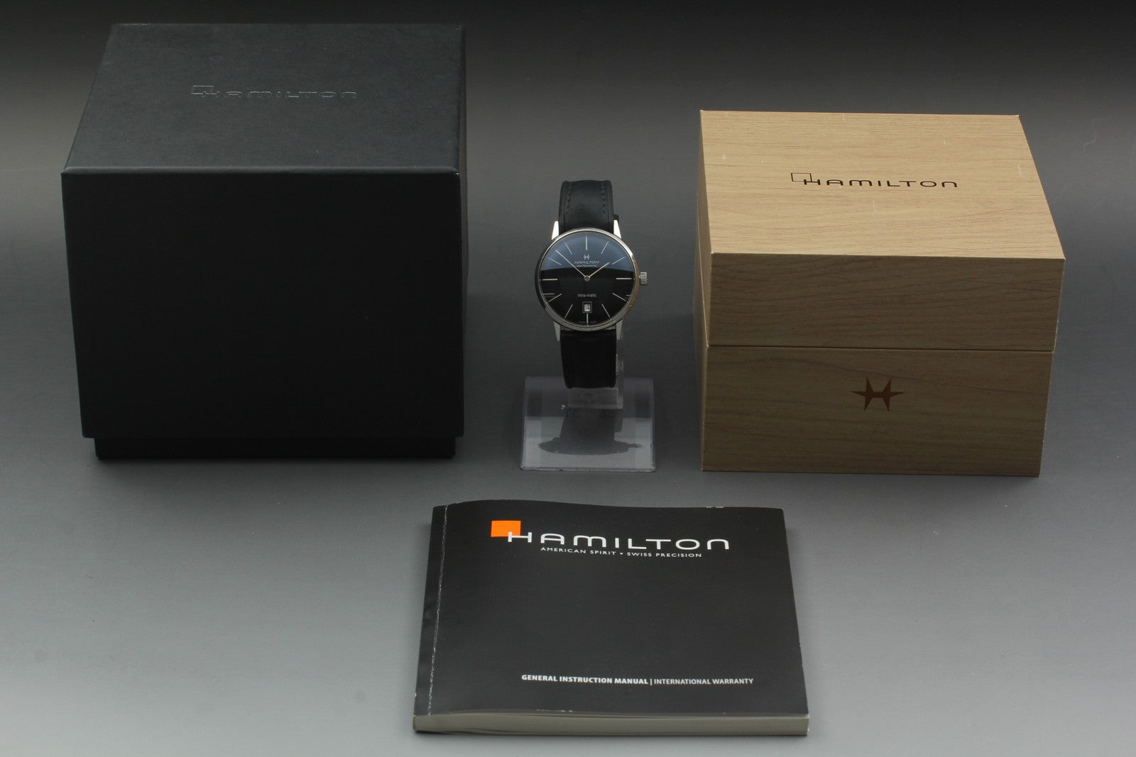 Hamilton Intra-Matic H384551 Black Automatic Men's Watch 38mm JAPAN Box