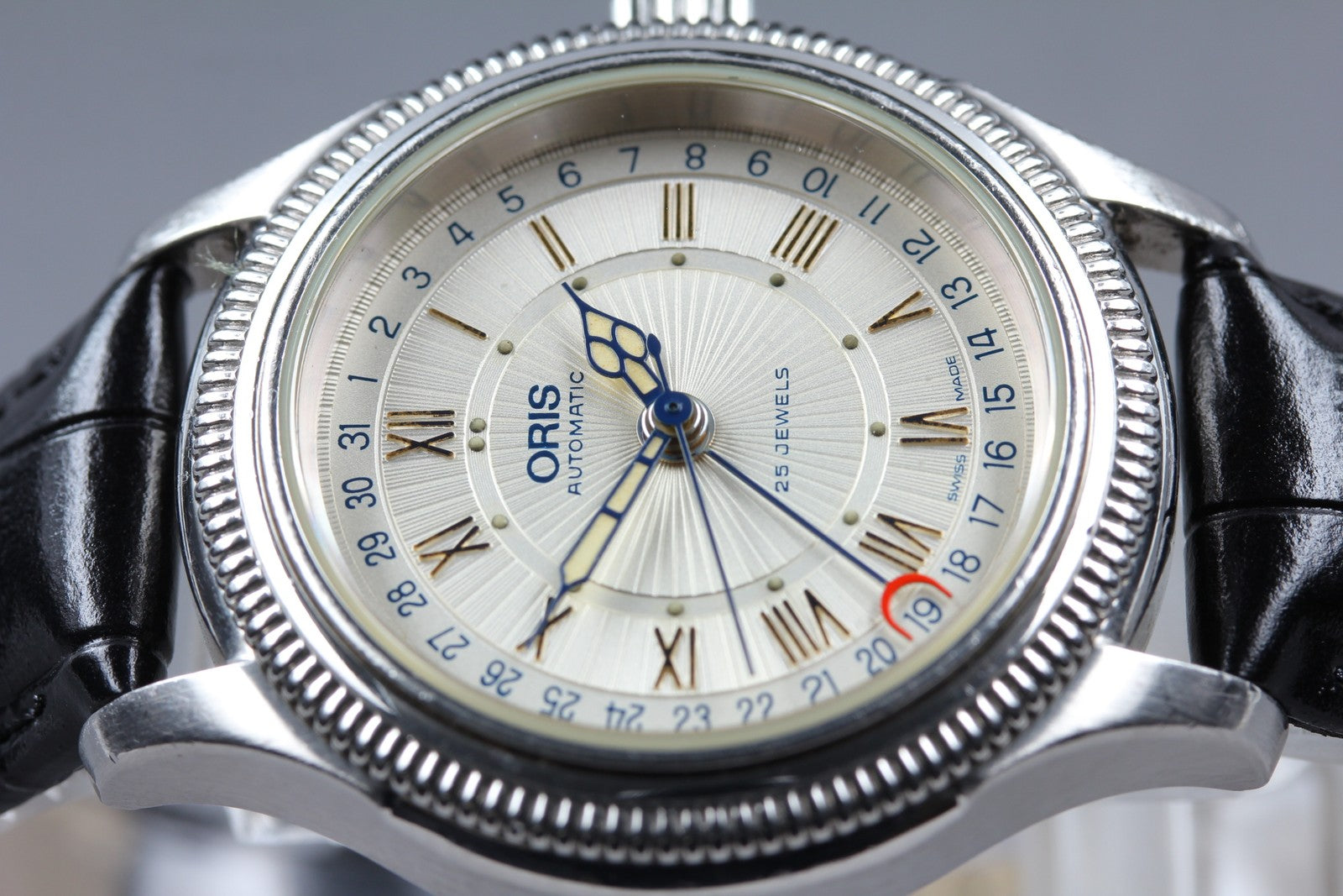 Vintage Oris Pointer Date 7465B Automatic White Dial Men's Watch 36mm JP Exc+5