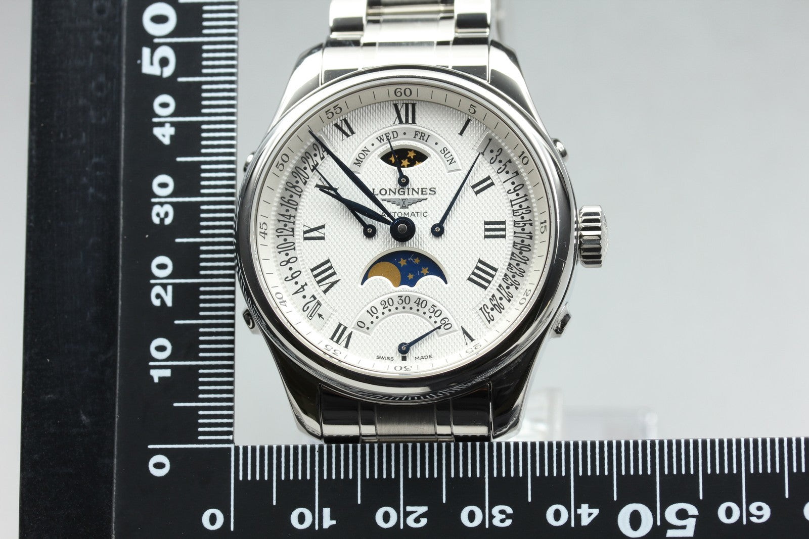 Polished Longines Master Collection Retrograde Moonphase L2.738.4 AT Men's Watch
