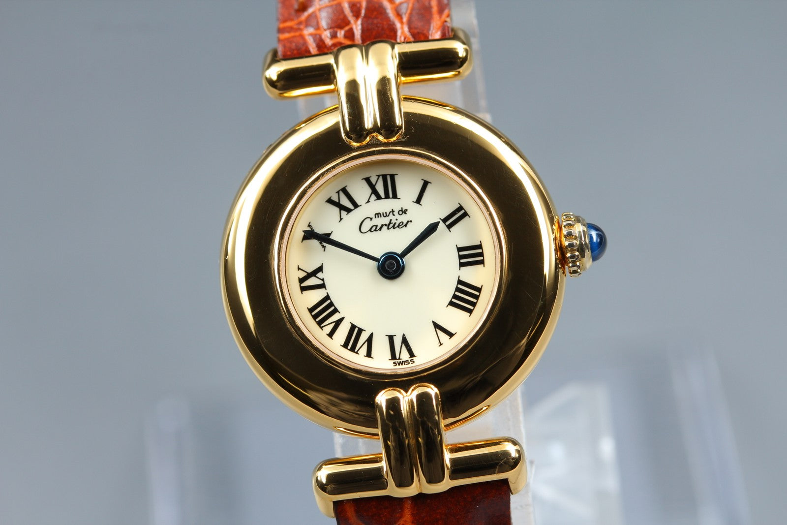 Vintage Cartier Must Colisee Vermeil 590002 Brown 23mm Women's Quartz Watch