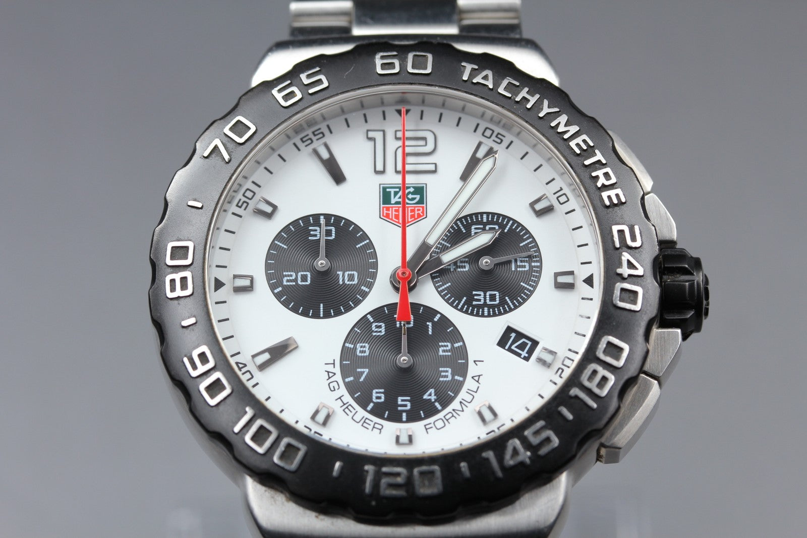 TAG HEUER Formula 1 CAU1111 Quartz White Dial Date Men's Watch 42mm JAPAN