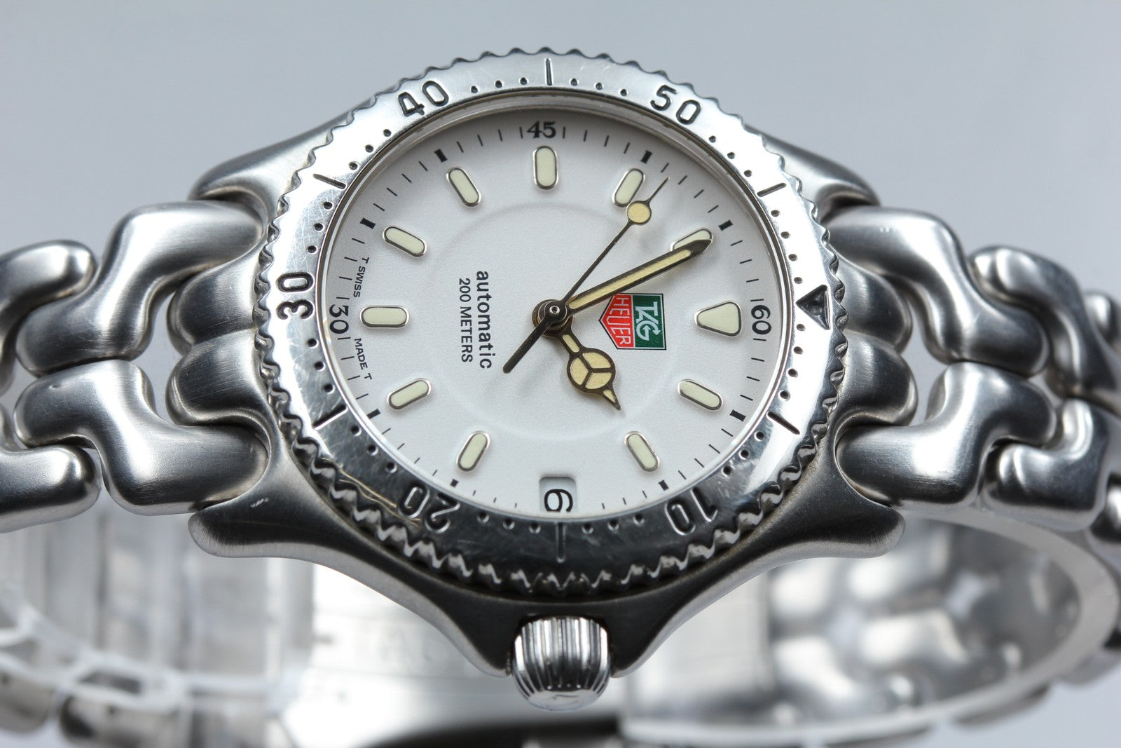 TAG Heuer SEL S89.713 Automatic Silver Dial Date Women Watch 33mm JAPAN Exc+5