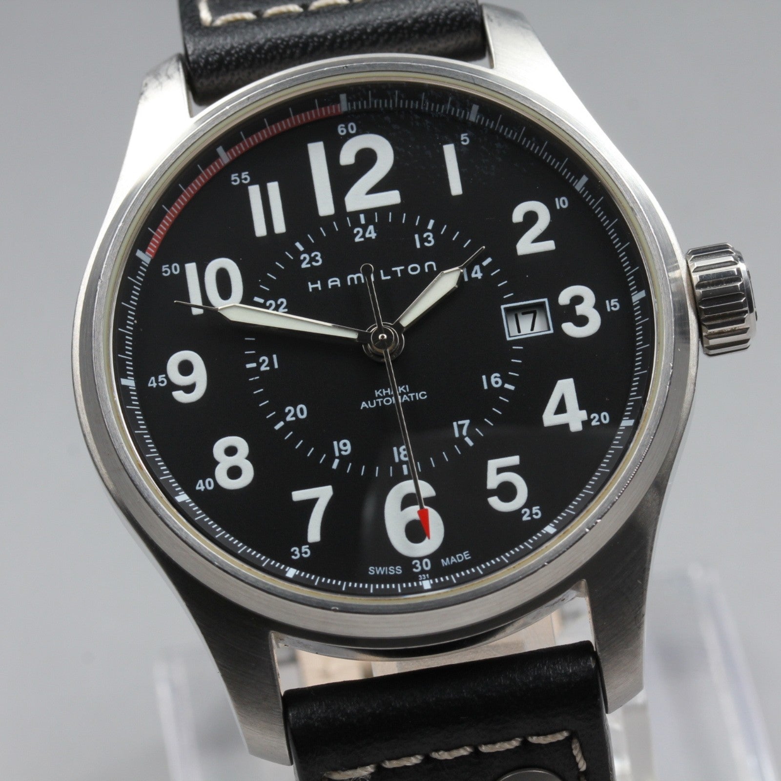 Hamilton Khaki Field H706150 Black Dial Automatic Date Men's Watch 43mm JAPAN