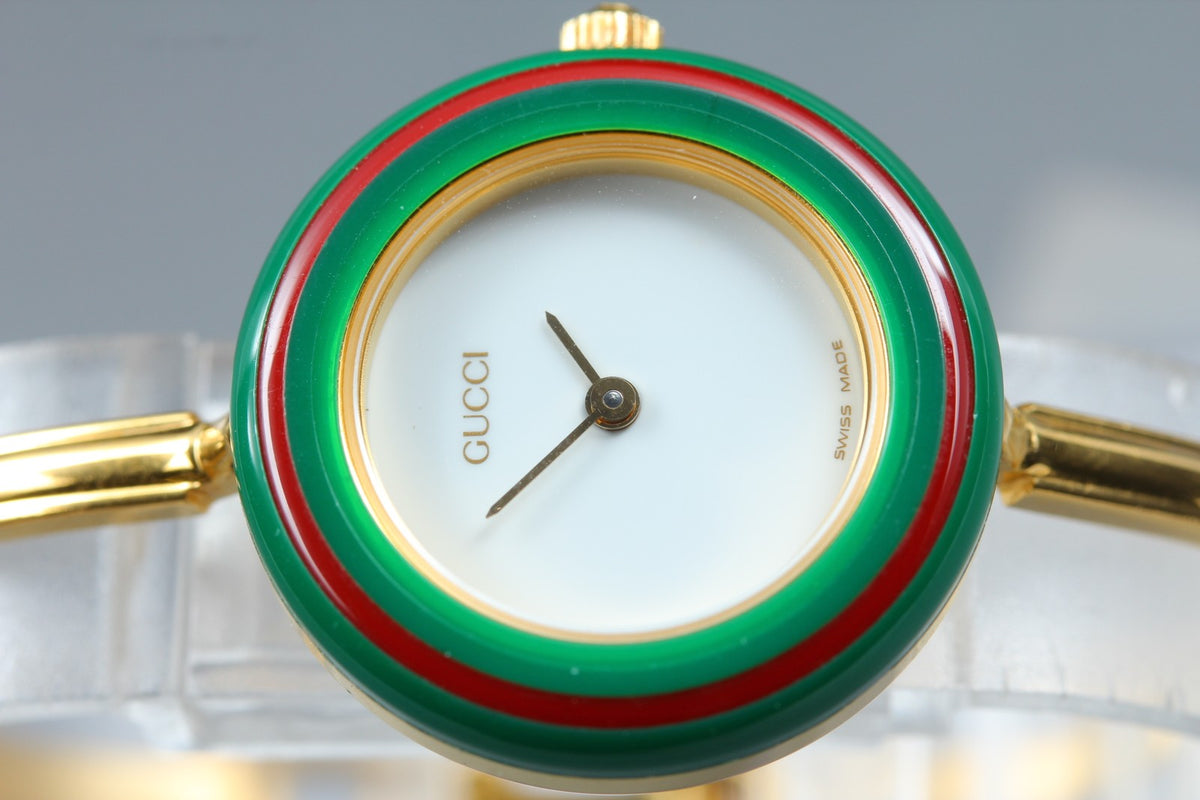 New Batt Gucci Change Bezel 11/12.2 12Color Women's White Quartz Watch JAPAN Box