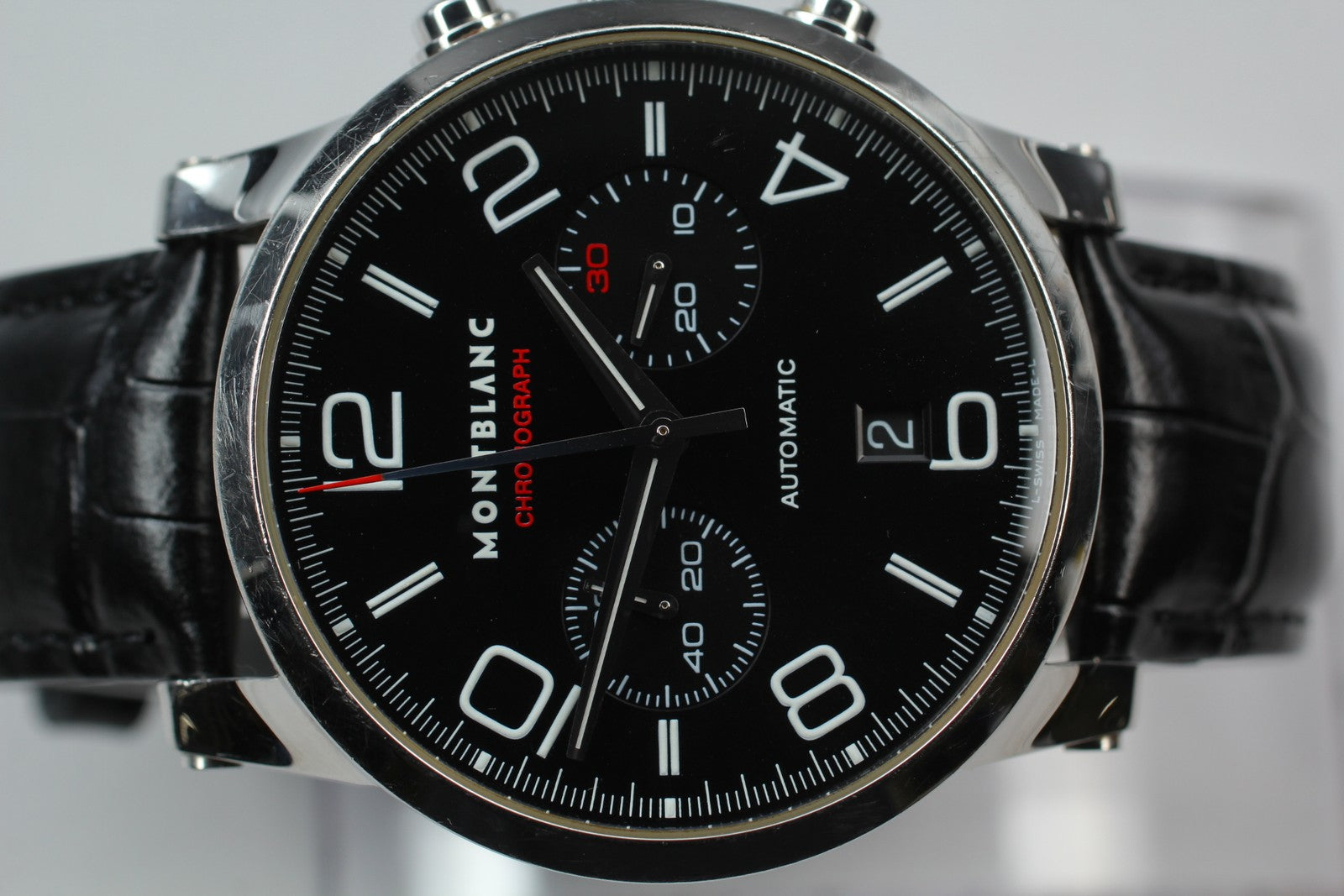 MONTBLANC Timewalker 7069 Automatic Chronograph Black Men's Watch 43mm JAPAN