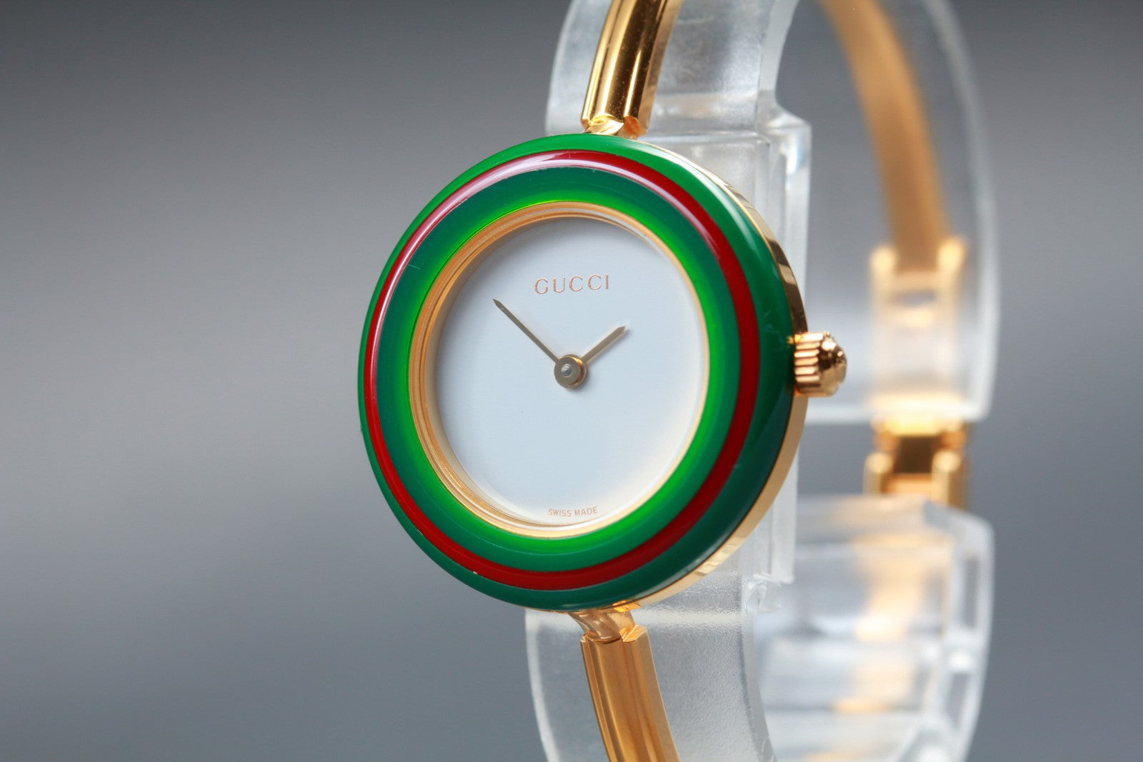 New Batt Gucci Change Bezel 11/12.2 12Color Women's White Quartz Watch JP