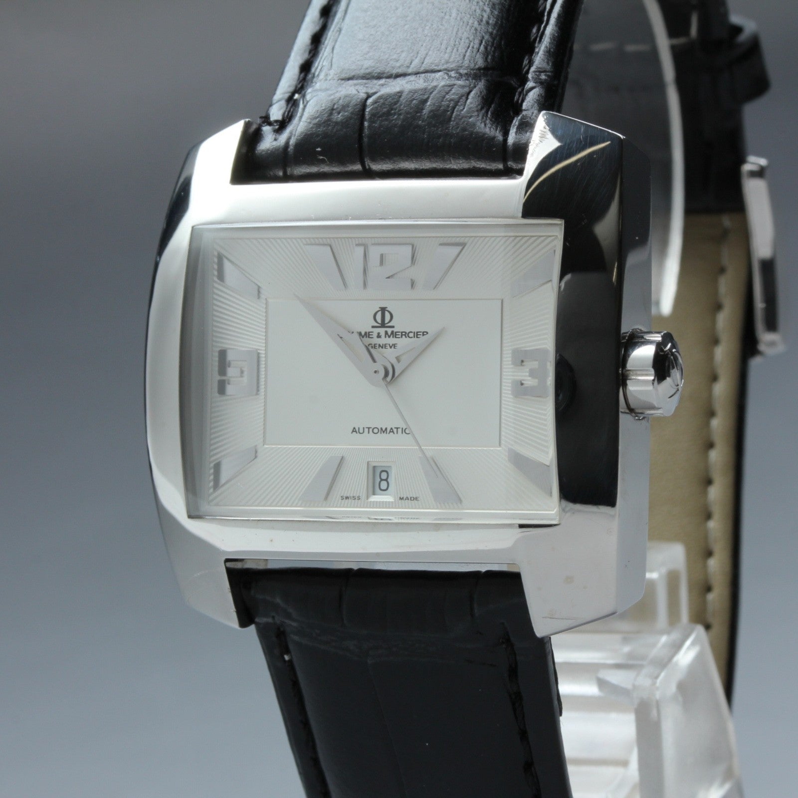 Baume & Mercier Hampton 65394 Automatic Silver Date Men's Watch 37mm JAPAN Box