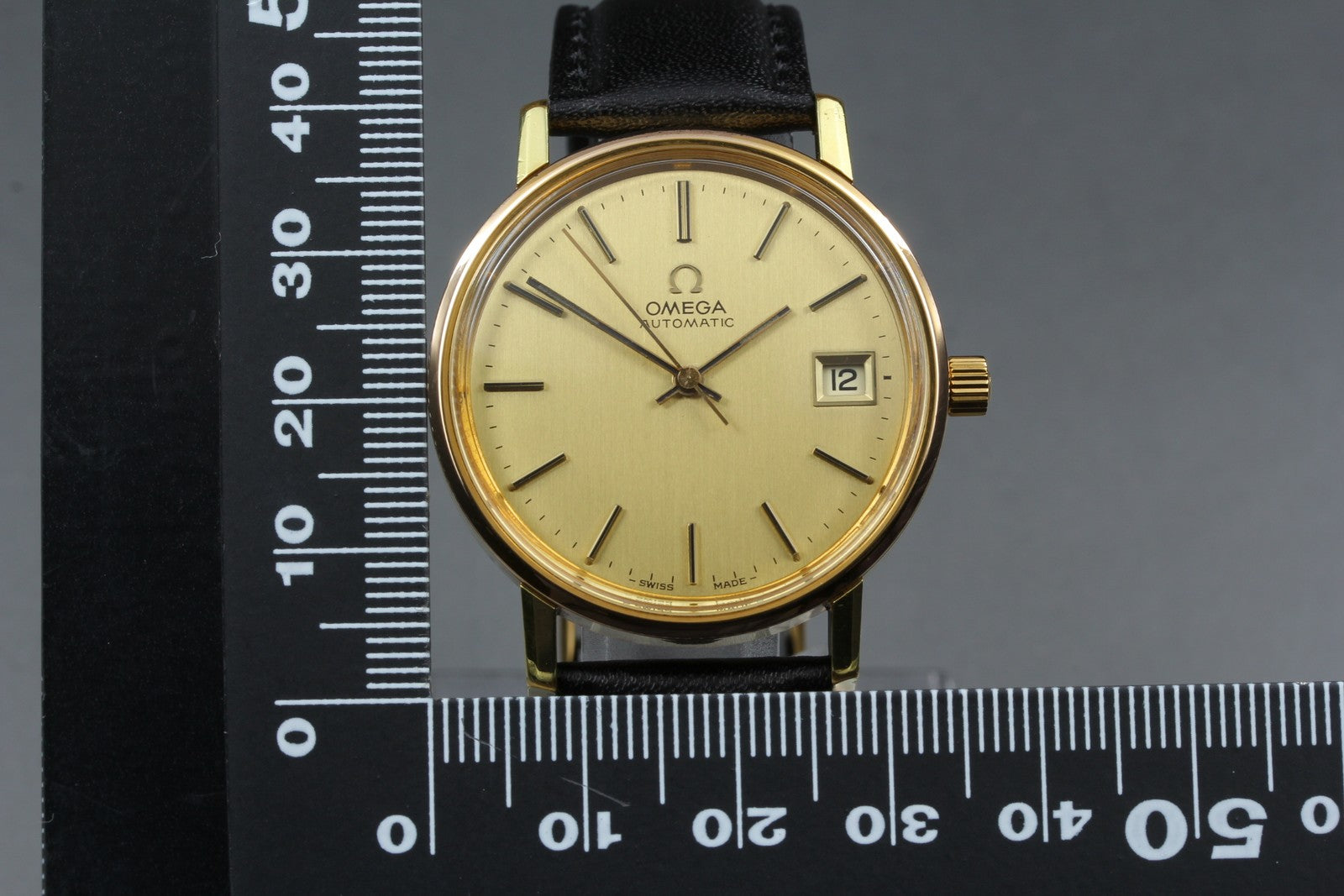 Vintage OMEGA Seamaster Gold 166.0202 Cal.1012 Date 34mm Automatic Men's Watch