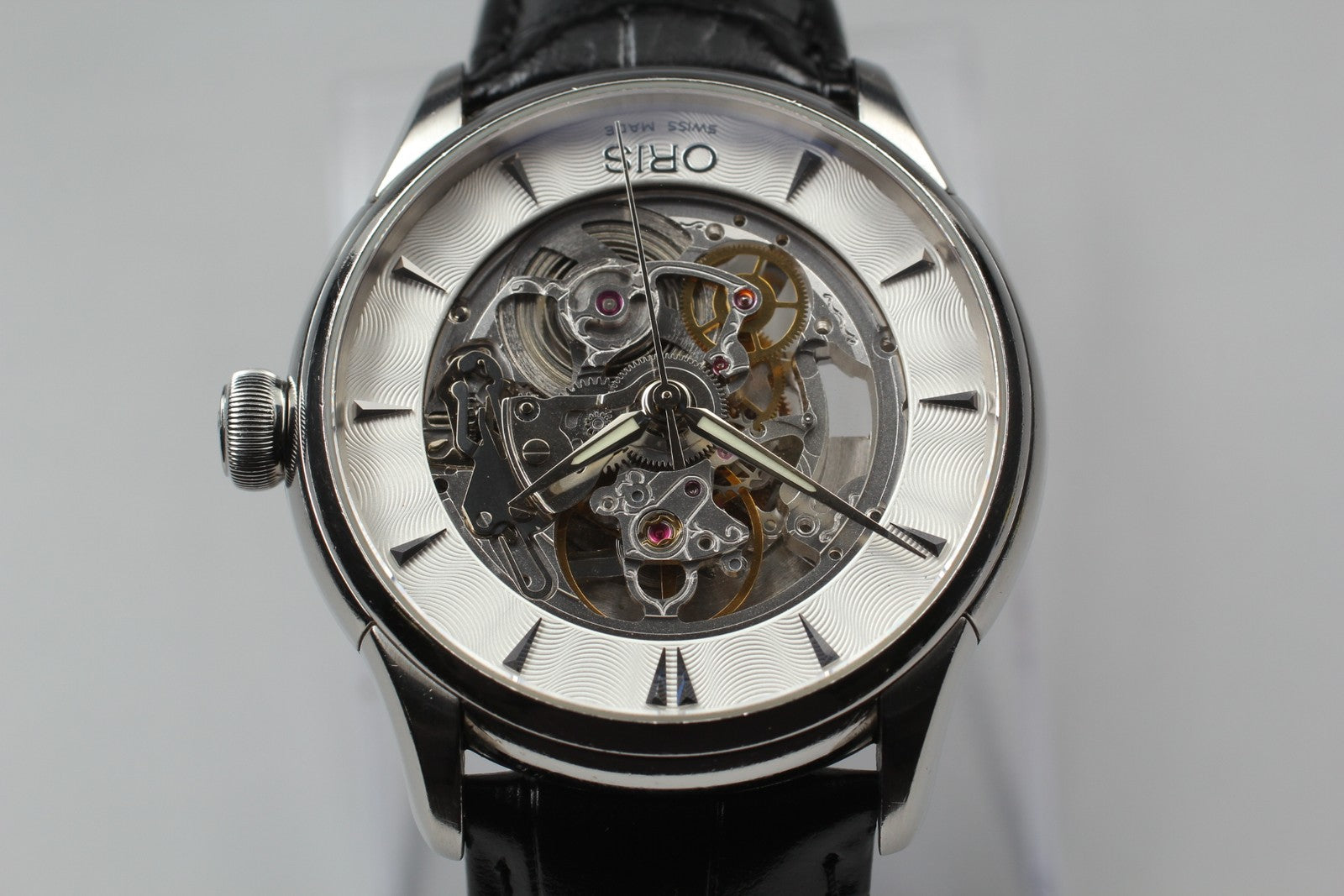 Exc+5* ORIS Artelier 7591-01 skeleton Dial Automatic Men's Watch 40mm From JAPAN