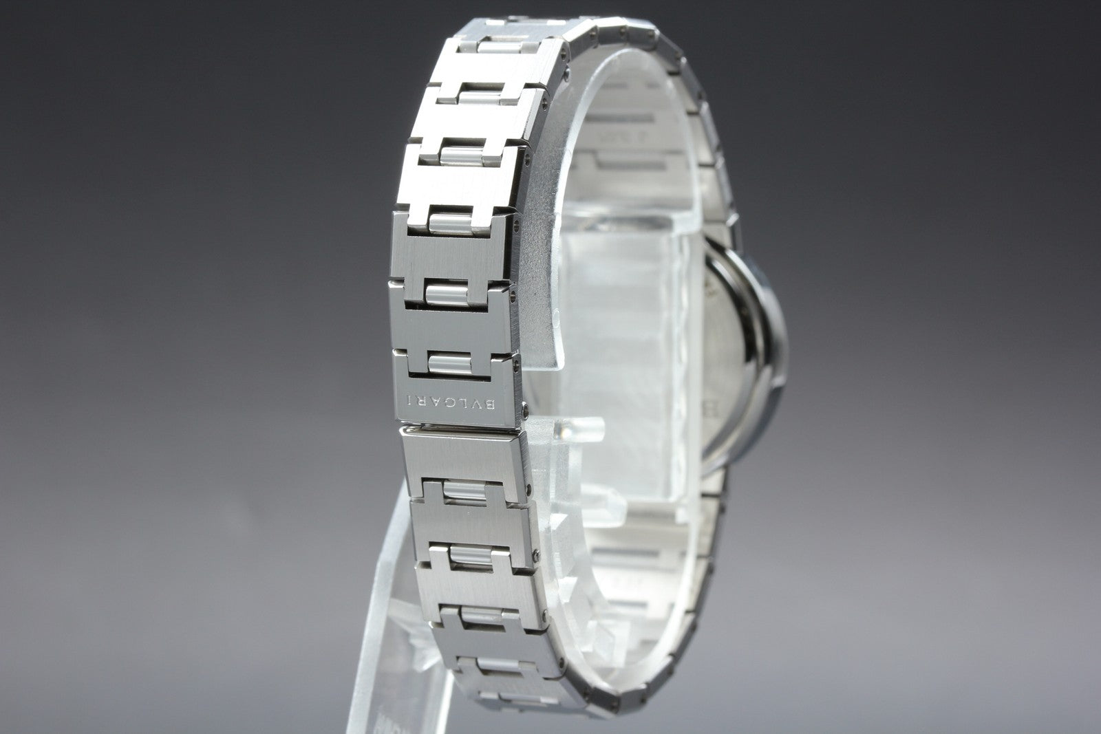 New Batt BVLGARI BB26SS Black Dial Quartz Date Women's Watch 26mm Used JAPAN