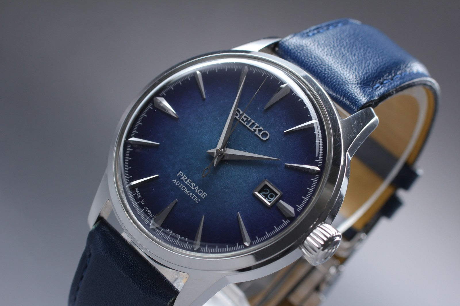 Exc+5*Box SEIKO Presage 4R35-02E0 SARY085 Automatic Blue Men's Watch From JAPAN