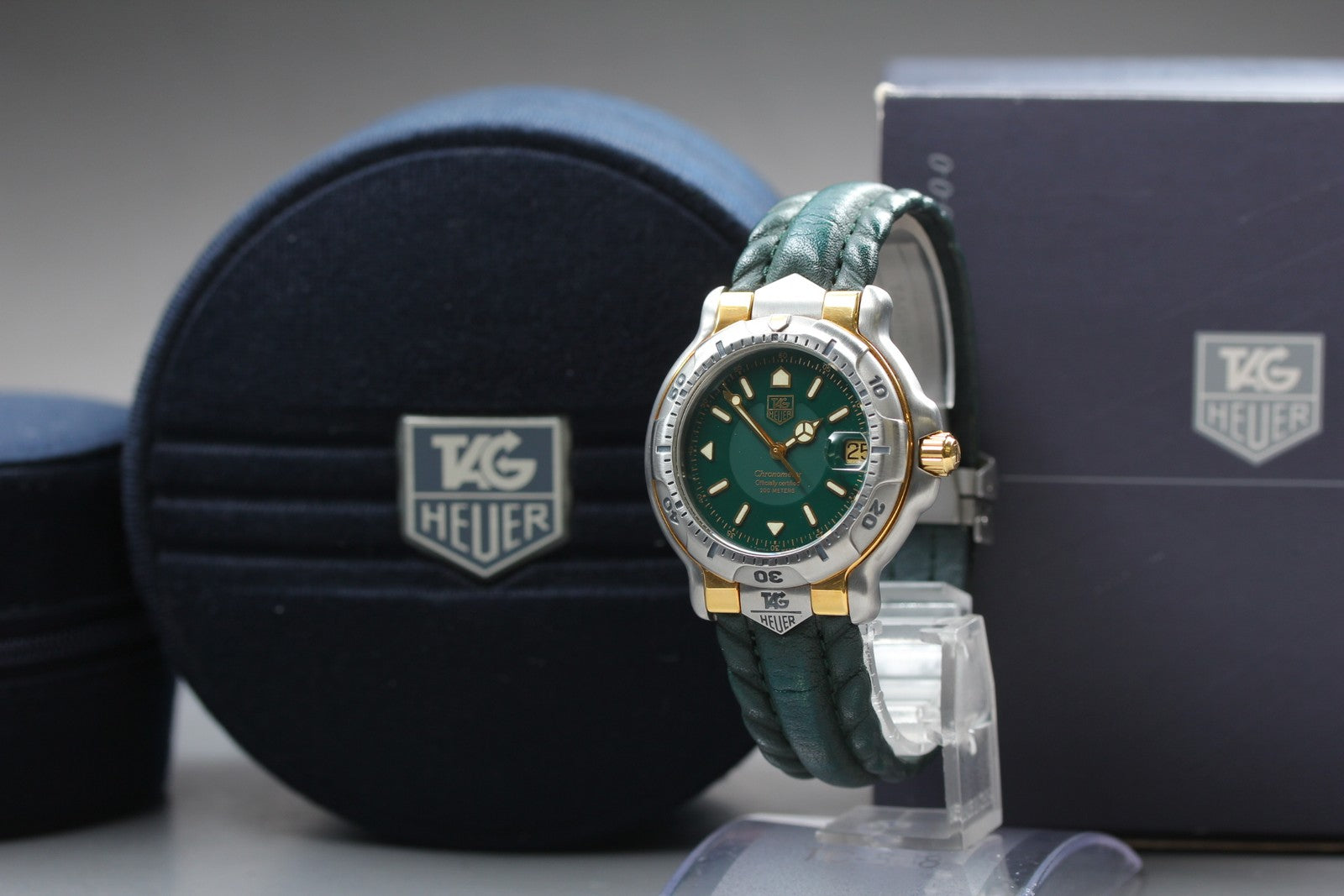 Exc+5*Box TAG HEUER 6000 WH5153-K0 Green Dial Automatic Men's Watch 37mm JAPAN