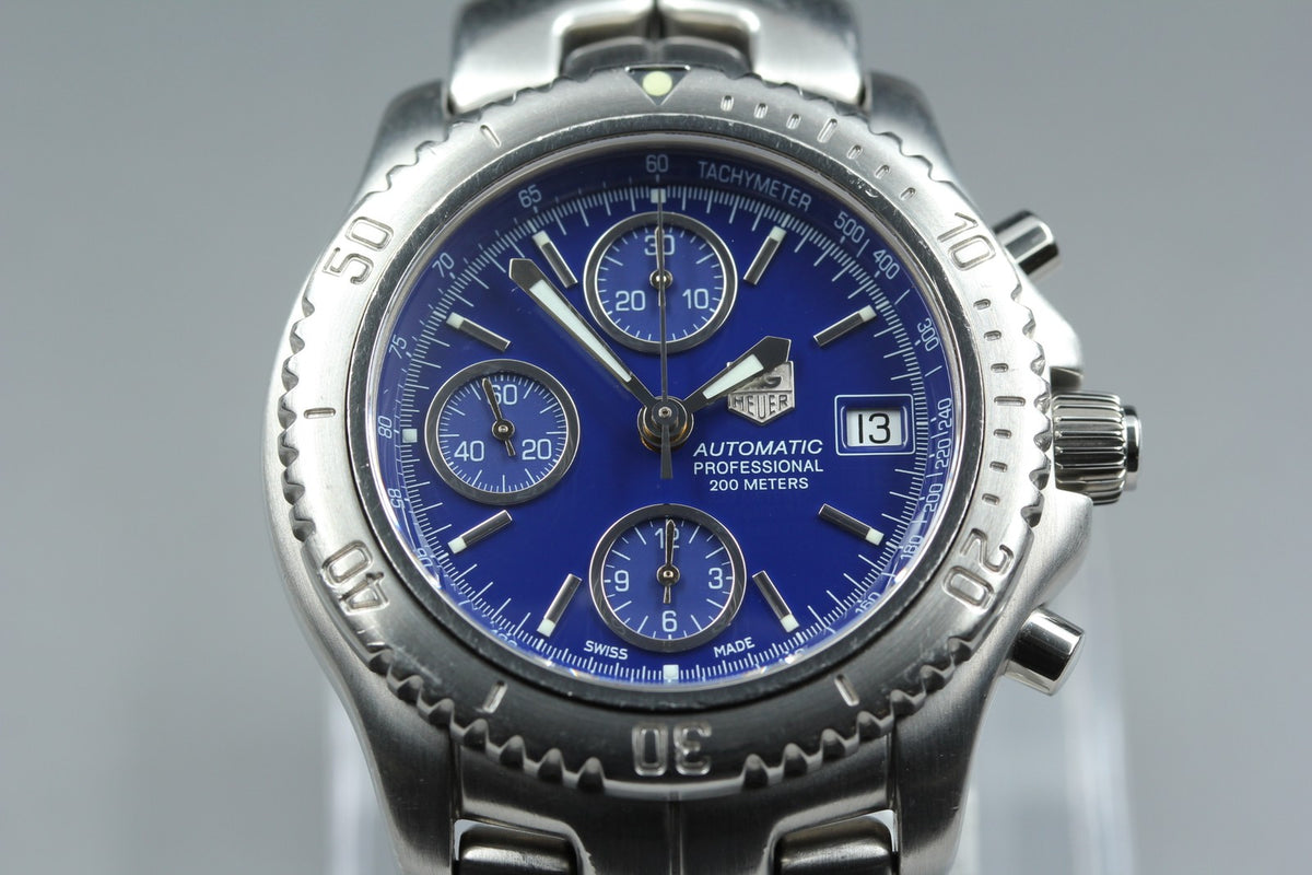 Tag Heuer Link Chronograph CT2110 Blue Dial Date 41mm Automatic Men's Watch Box