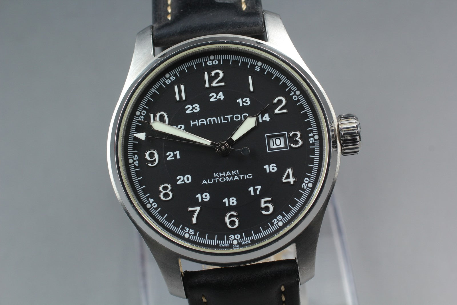 Exc+5* Hamilton KHAKI Field H706250 Black Dial Automatic Men's Watch 44mm JAPAN