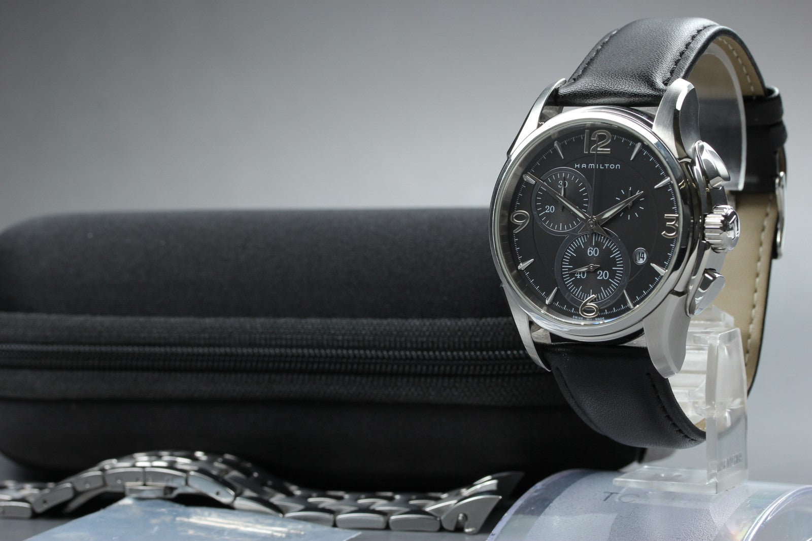 Hamilton Jazzmaster Chrono H326120 Black Chronograph Quartz Men's Watch 41mm JP