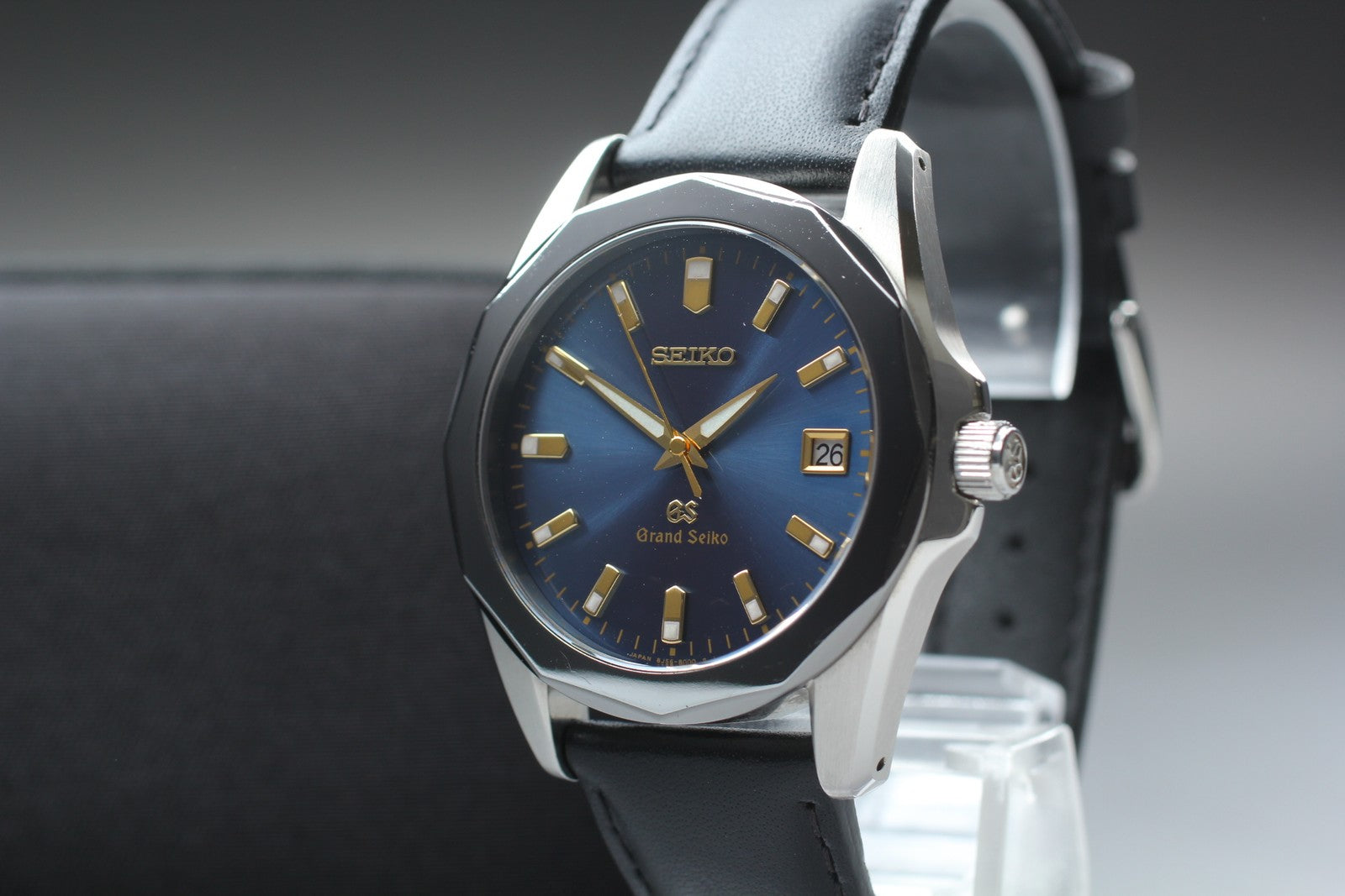 New Batt* SEIKO Grand Seiko 8J56-8000 SBGF003 Blue Quartz Men's Watch 36mm Exc+5