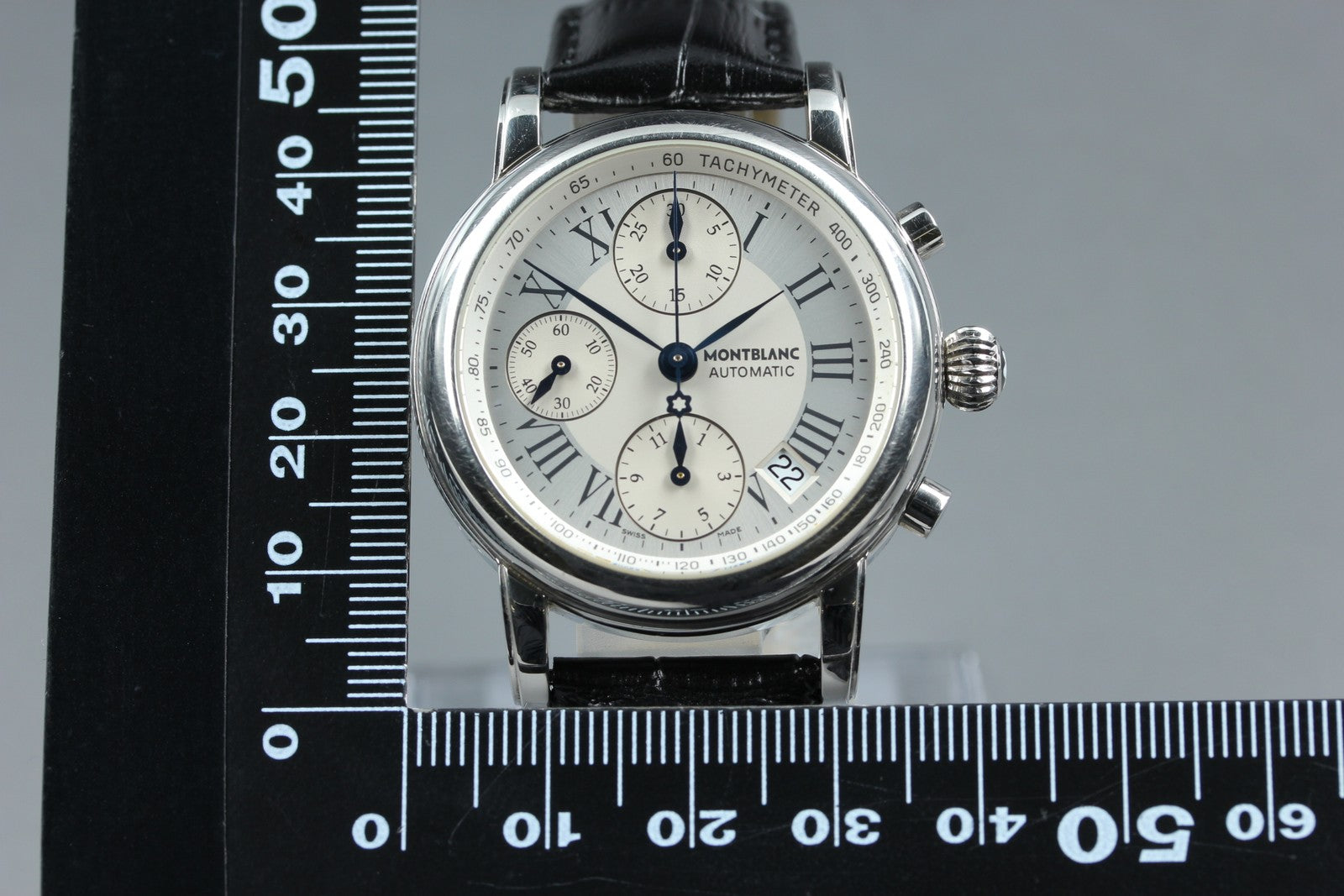 MONTBLANC Meisterstuck 7016 Automatic Chronograph Silver Men's Watch 38mm JAPAN