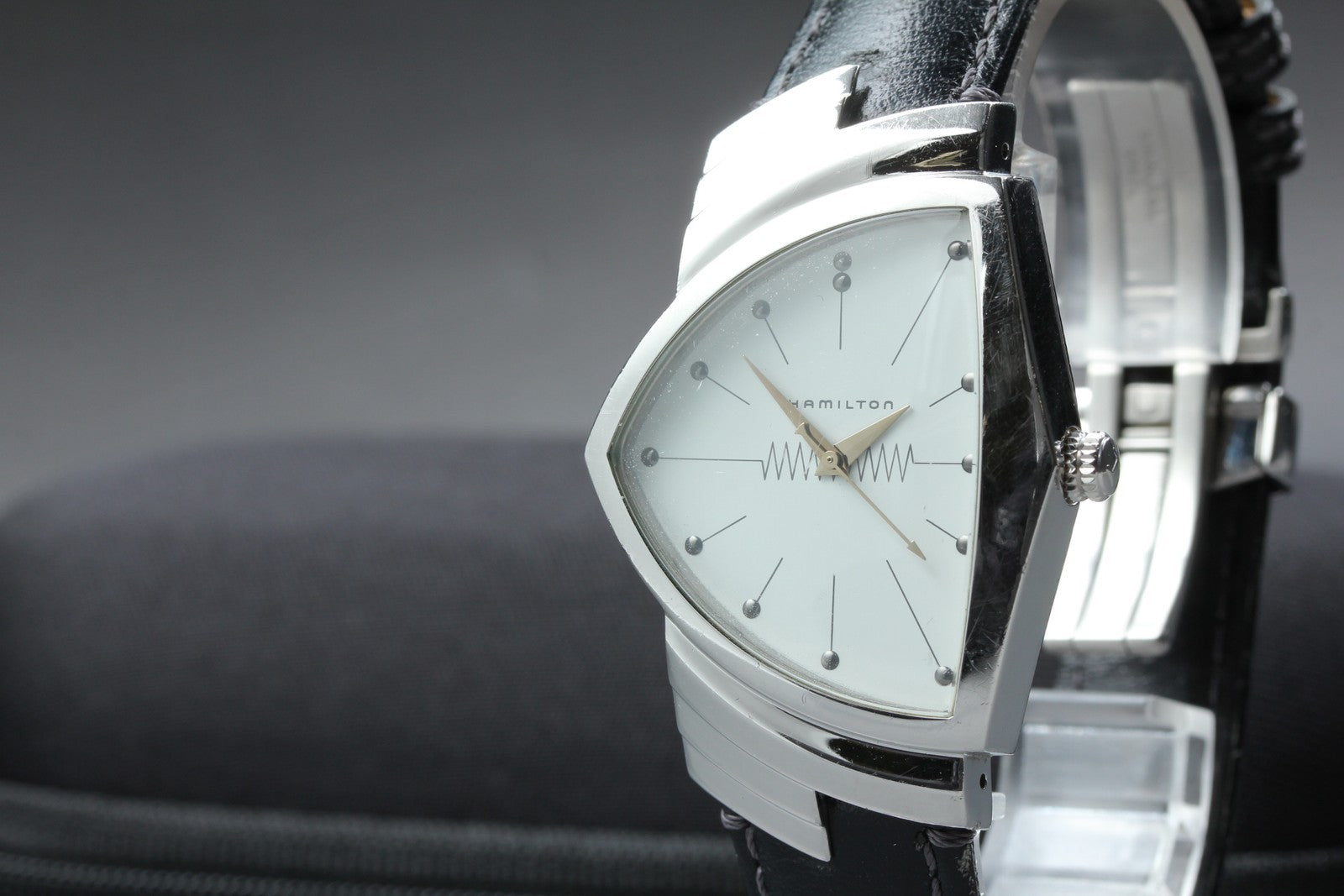 New Batt Hamilton Ventura H244110 Quartz White Dial Men's Watch 33mm JP Exc+4
