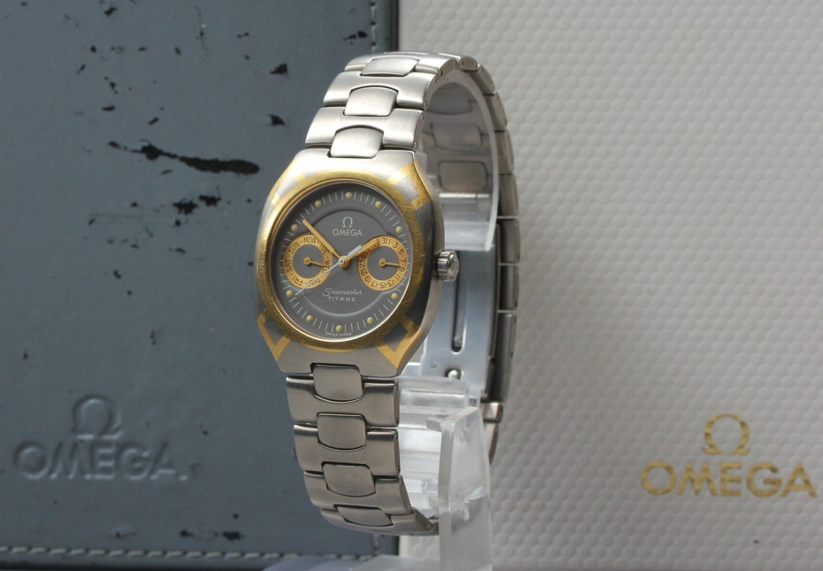 OMEGA Seamaster Polaris 396.1121 Titane Day Date Qz Watch Men's Watch Vintage