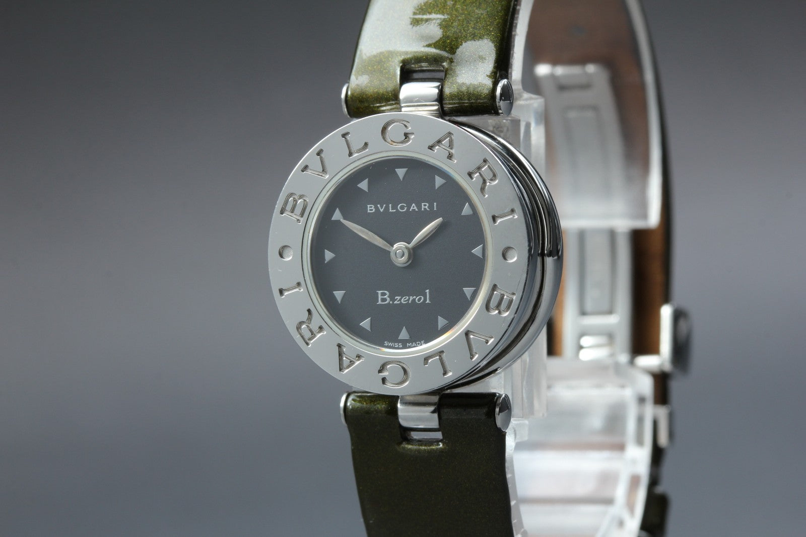 New Batt* BVLGARI B.zero1 BZ22S Quartz Black Dial Women's Watch 22mm N MINT*Box