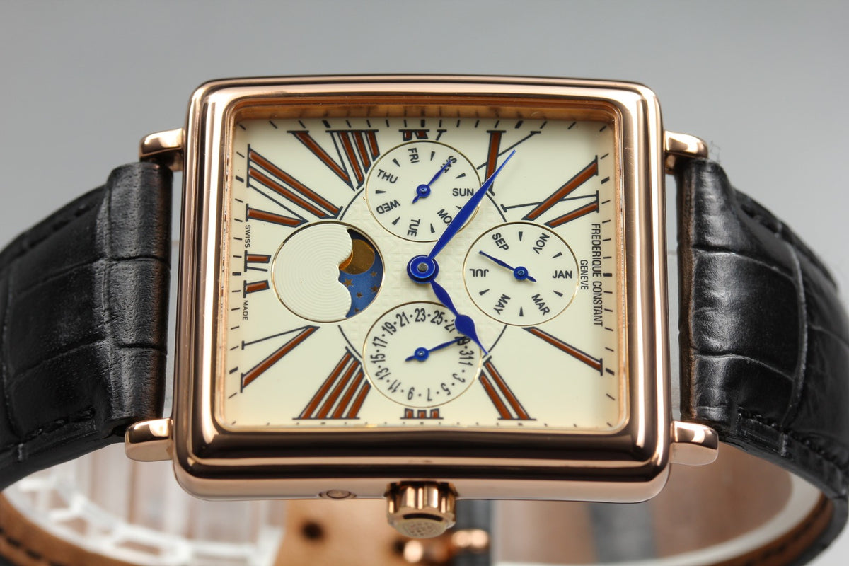 FREDERIQUE CONSTANT FC265X3C4/5/6 Moon Phase Ivory Gold 34mm Quartz Men's Watch