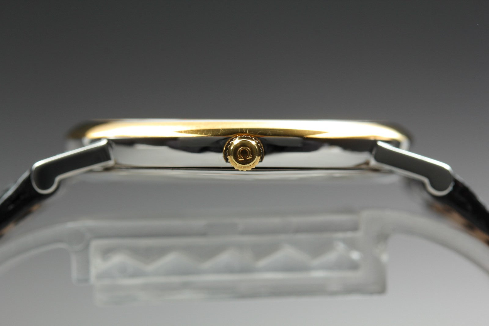 New Batt OMEGA De Ville Cal.1532 Quartz Gold Date Men's Watch 32mm JP Exc+5*Box