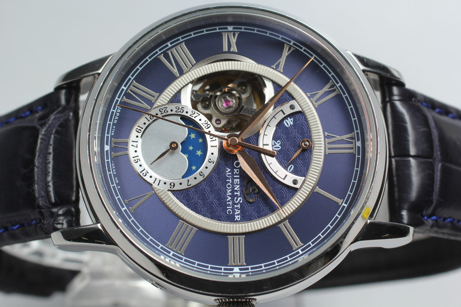 Exc+5 Box Orient Star Mechanical Moonphase F7X6-UAA0 Automatic Blue Men's Watch