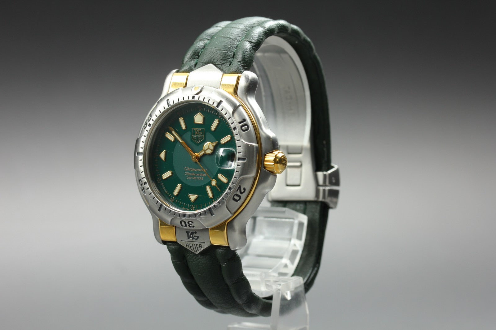 TAG HEUER 6000 Chronometer WH5153 -K1 Automatic Green Men's Watch 37mm JAPAN