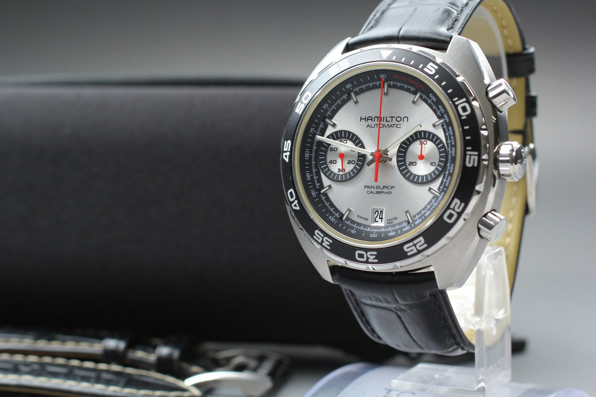 HAMILTON Pan Europ H357560 Chronograph 45mm Automatic Black Silver Men's Watch