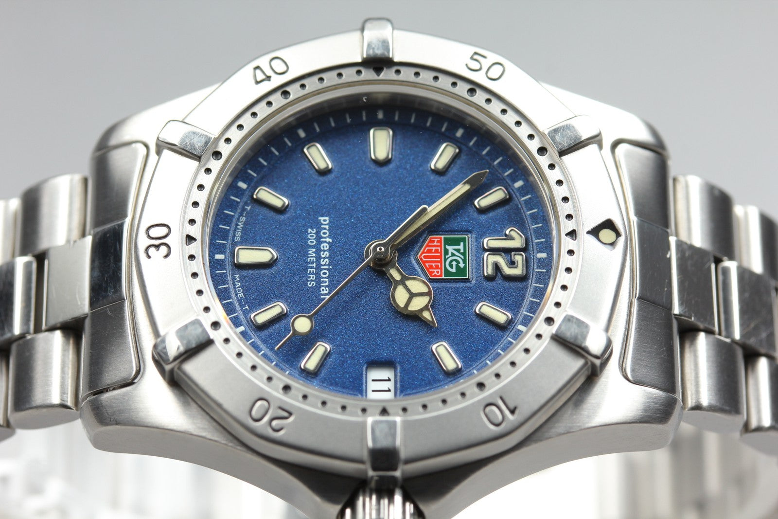 Battery replaced TAG HEUER Professional 200m WK1213 Blue Men's Watch 35mm JAPAN