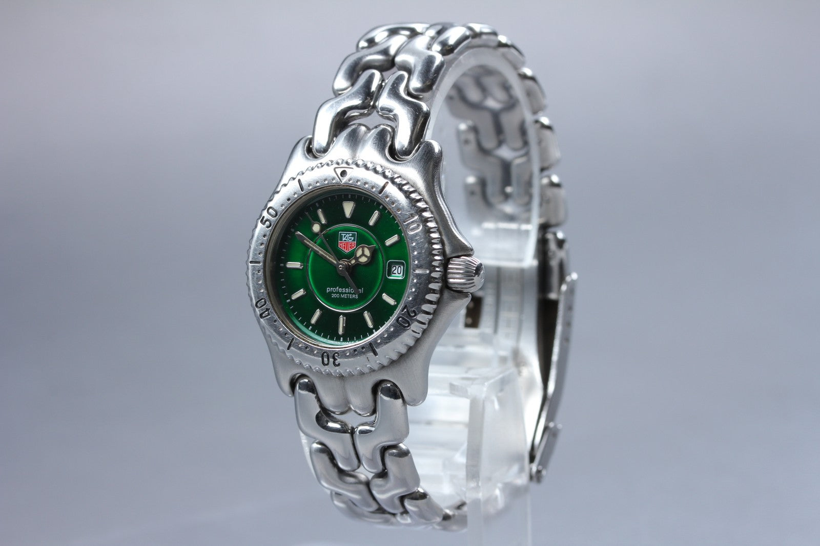 TAG Heuer SEL WG131E Green Dial Quartz Date Women's Watch 27mm JAPAN Exc+5